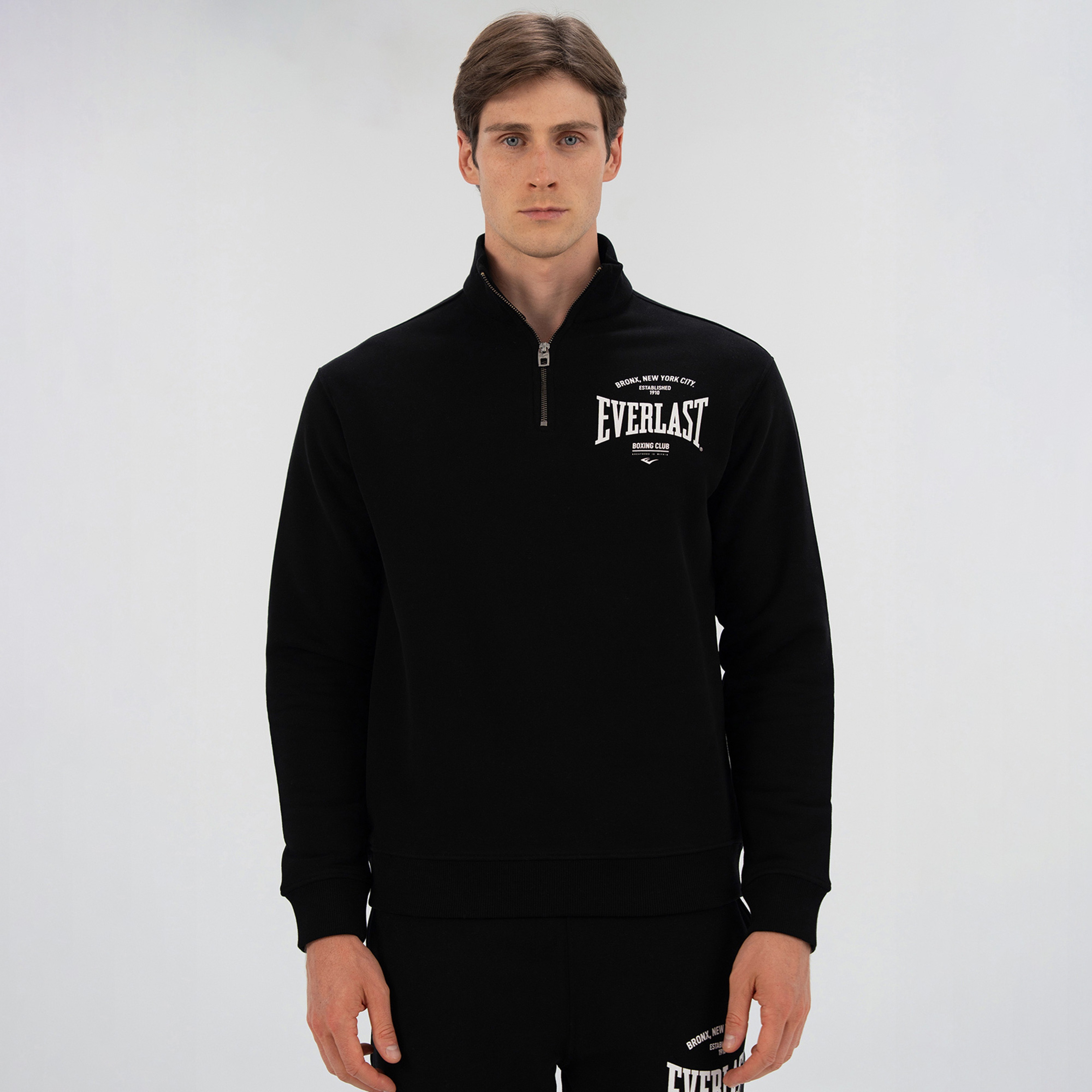 Everlast Bronx NYC Yarım Fermuarlı Regular Erkek Siyah Sweatshirt