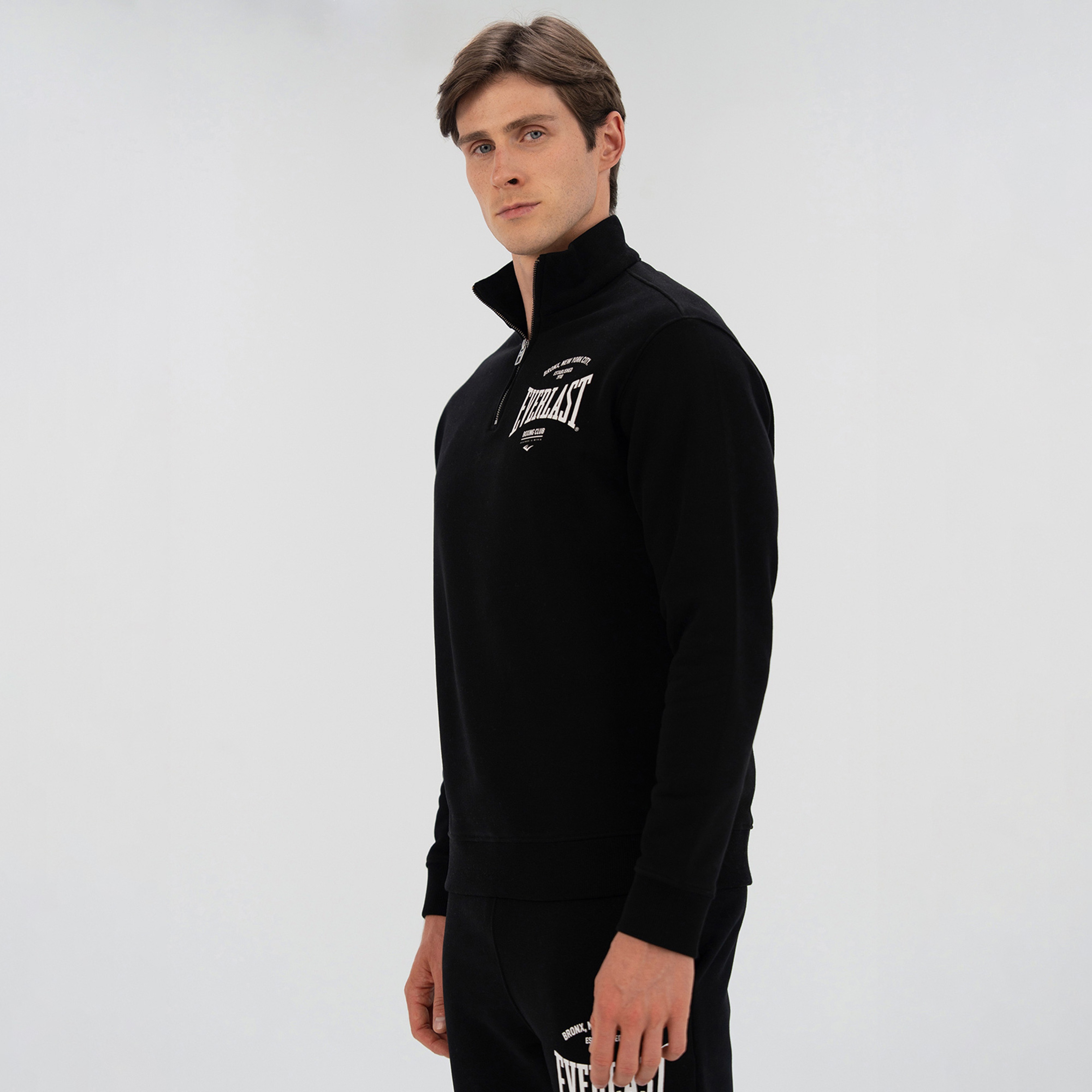 Everlast Bronx NYC Yarım Fermuarlı Regular Erkek Siyah Sweatshirt