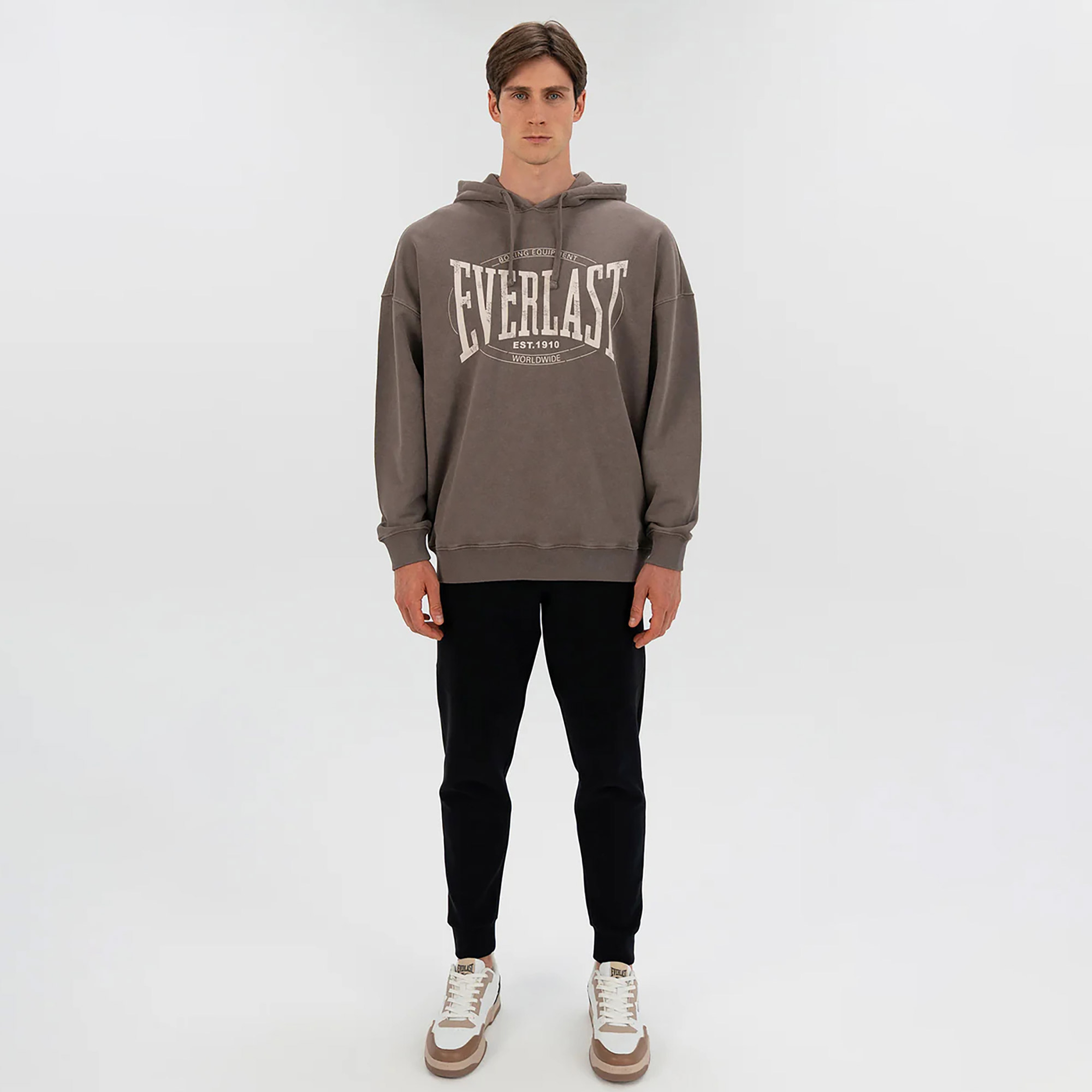 Everlast Authentic Boxing Oversize Erkek Gri Sweatshirt