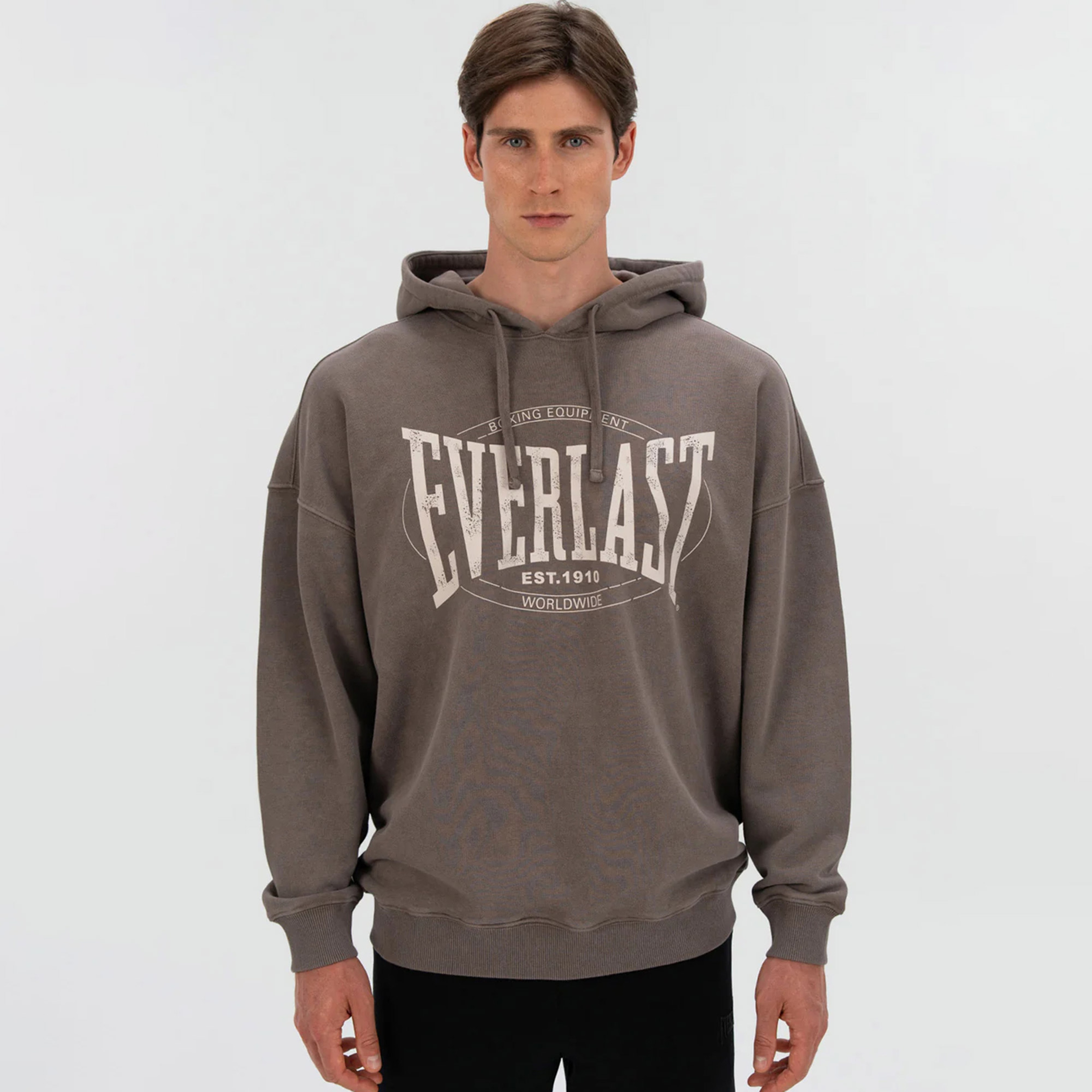 Everlast Authentic Boxing Oversize Erkek Gri Sweatshirt