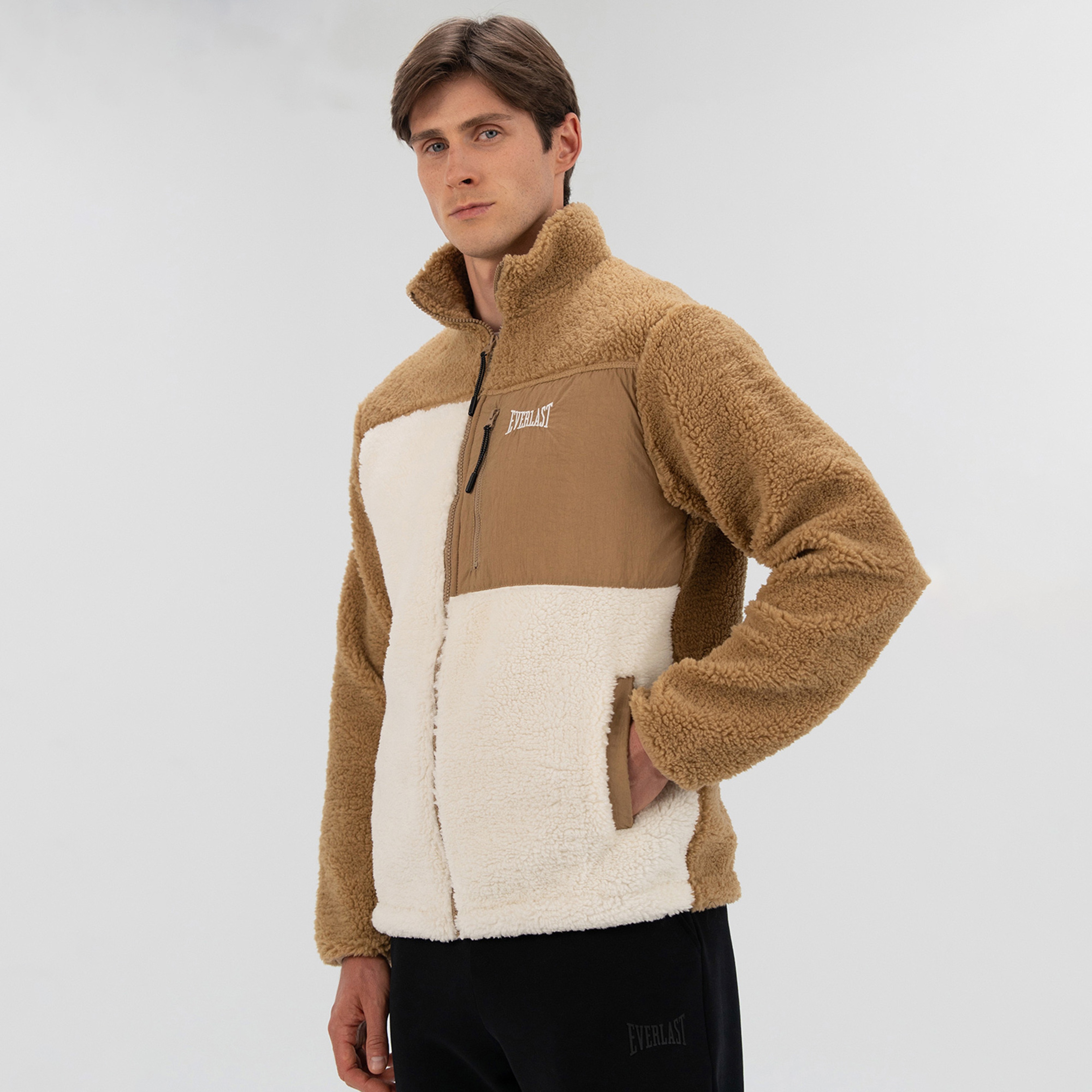 Everlast Winter Essentials Full Zip Sherpa Erkek Krem Sweatshirt