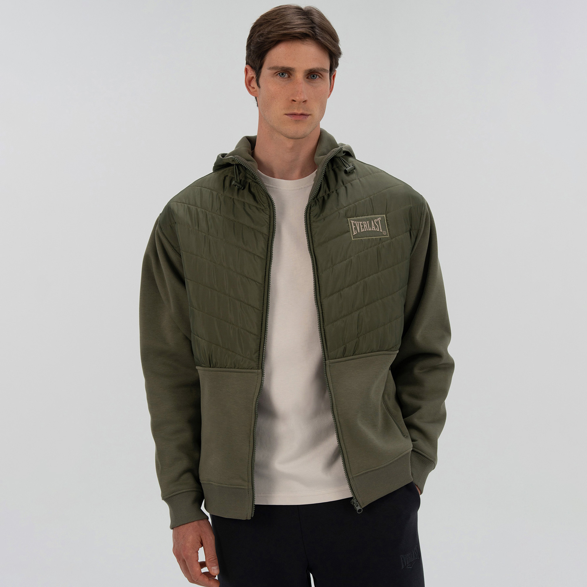 Everlast Boxing Club 2.0 Full Zip Erkek Haki Sweatshirt