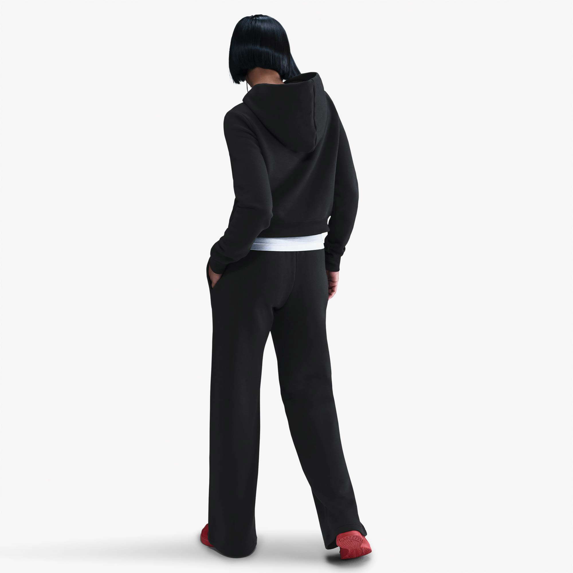 Nike Phoenix Fleece Shrunken Kadın Siyah Sweatshirt