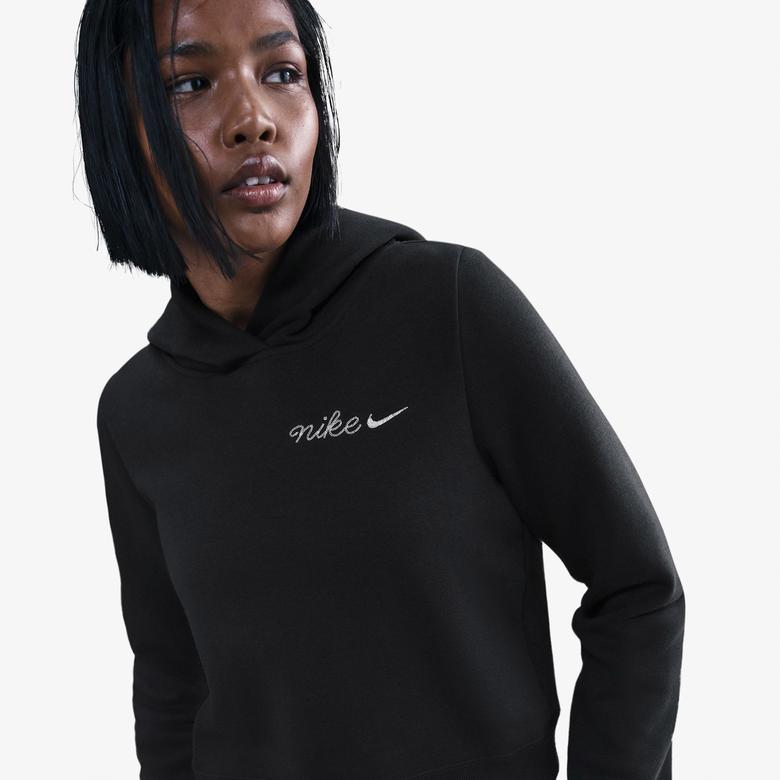Nike Phoenix Fleece Shrunken Kadın Siyah Sweatshirt