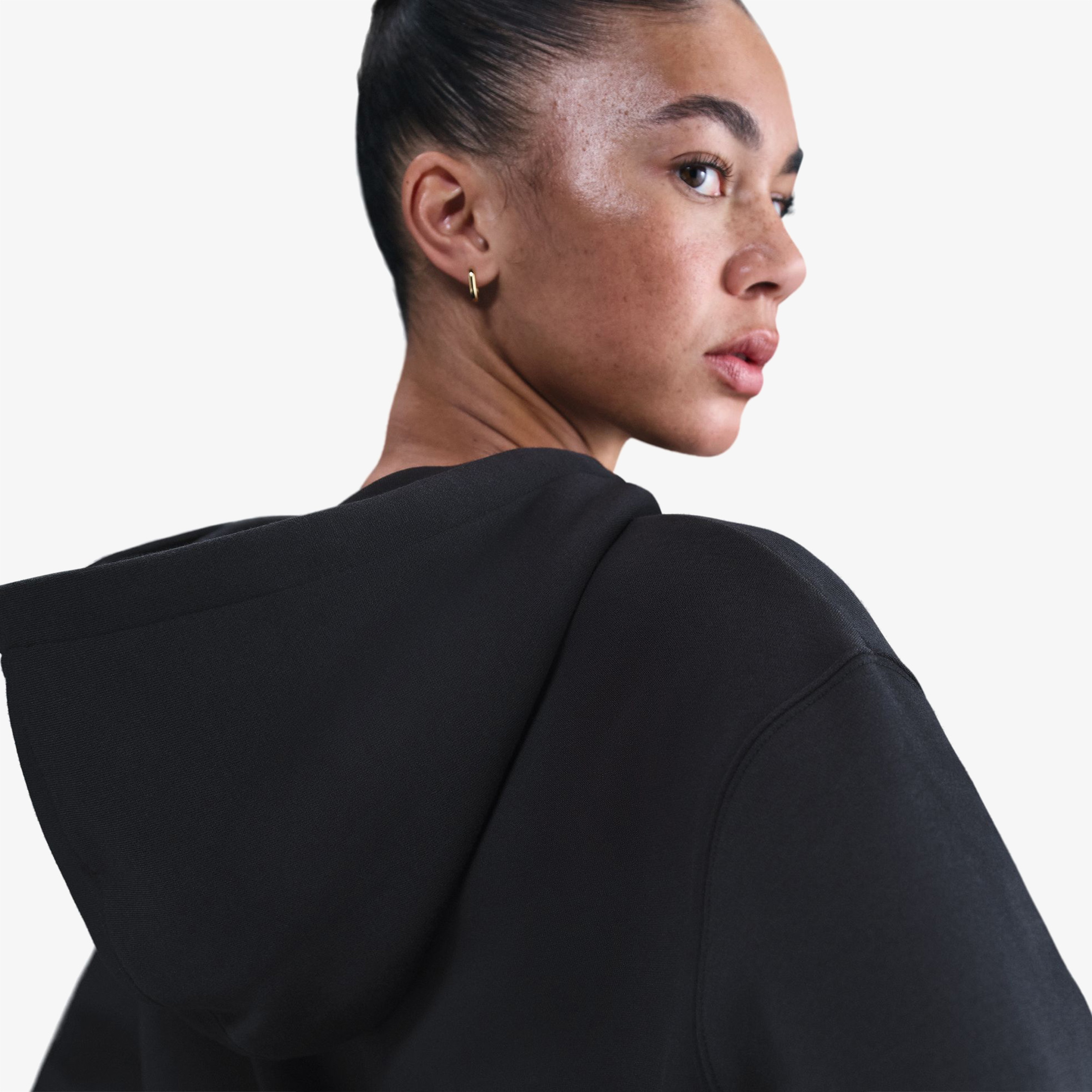 Nike Sportswear Phoenix Fleece Crop Full-Zip Kadın Siyah Sweatshirt