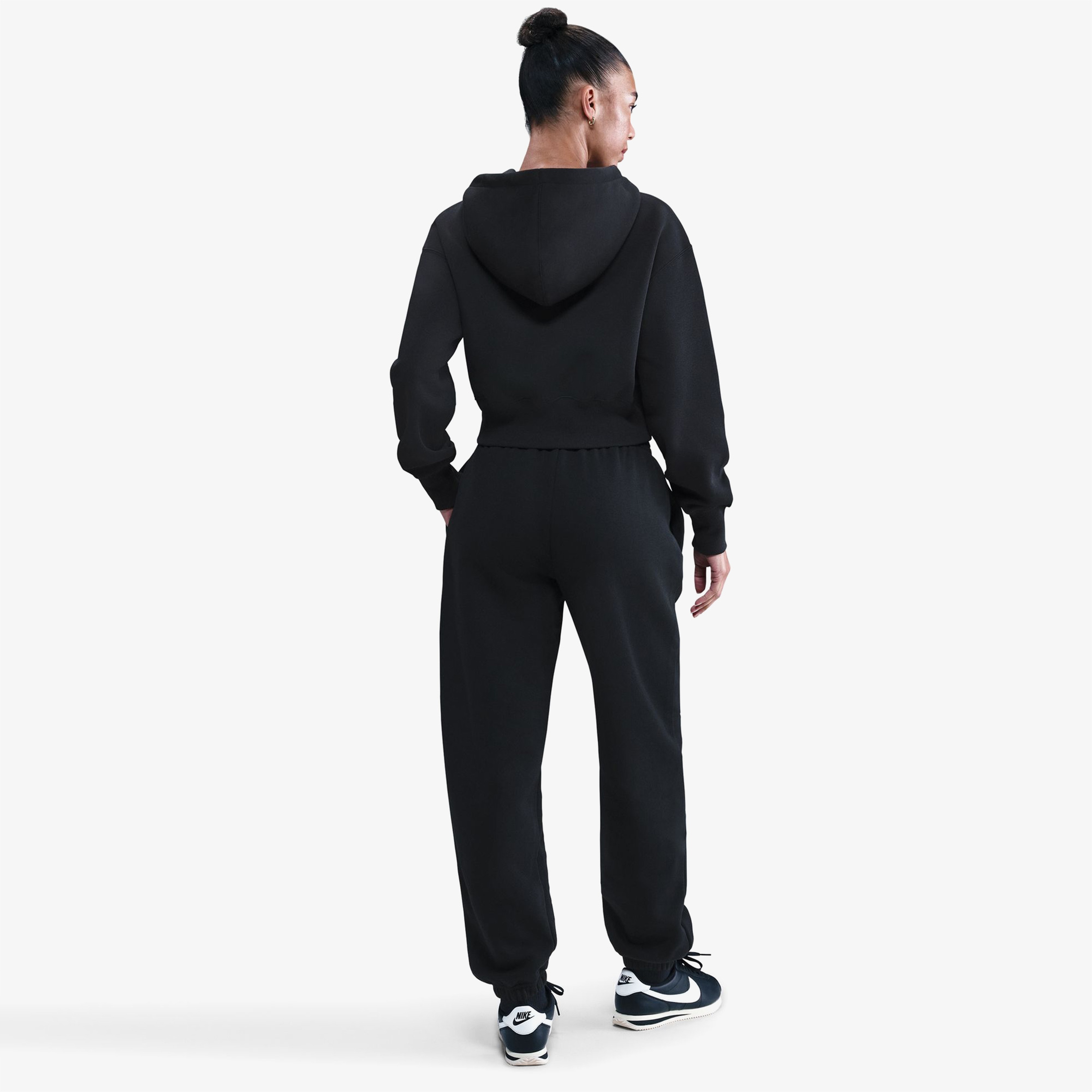 Nike Sportswear Phoenix Fleece Crop Full-Zip Kadın Siyah Sweatshirt
