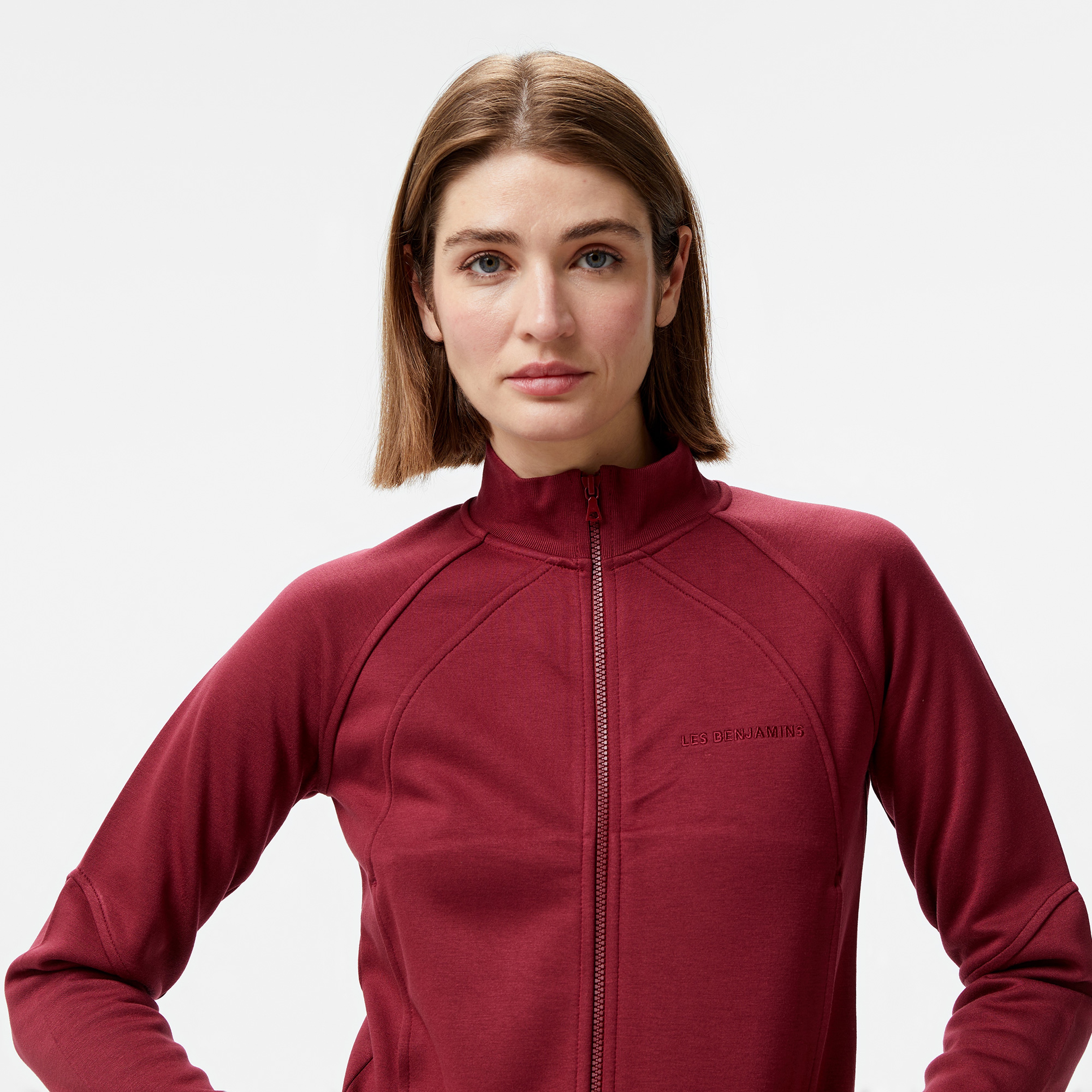 Les Benjamins 301 Full Zip Kadın Bordo Hoodie