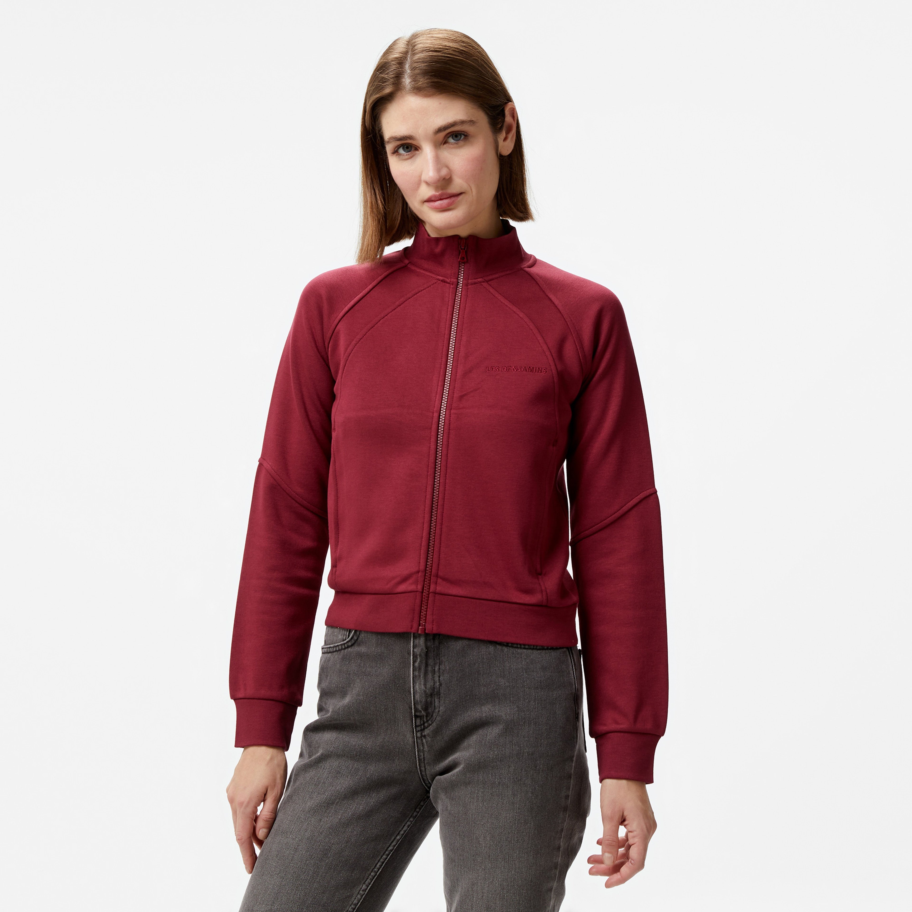 Les Benjamins 301 Full Zip Kadın Bordo Hoodie