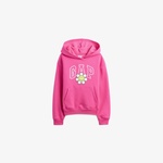 Gap Logo Çiçek Desenli Çocuk Pembe Sweatshirt