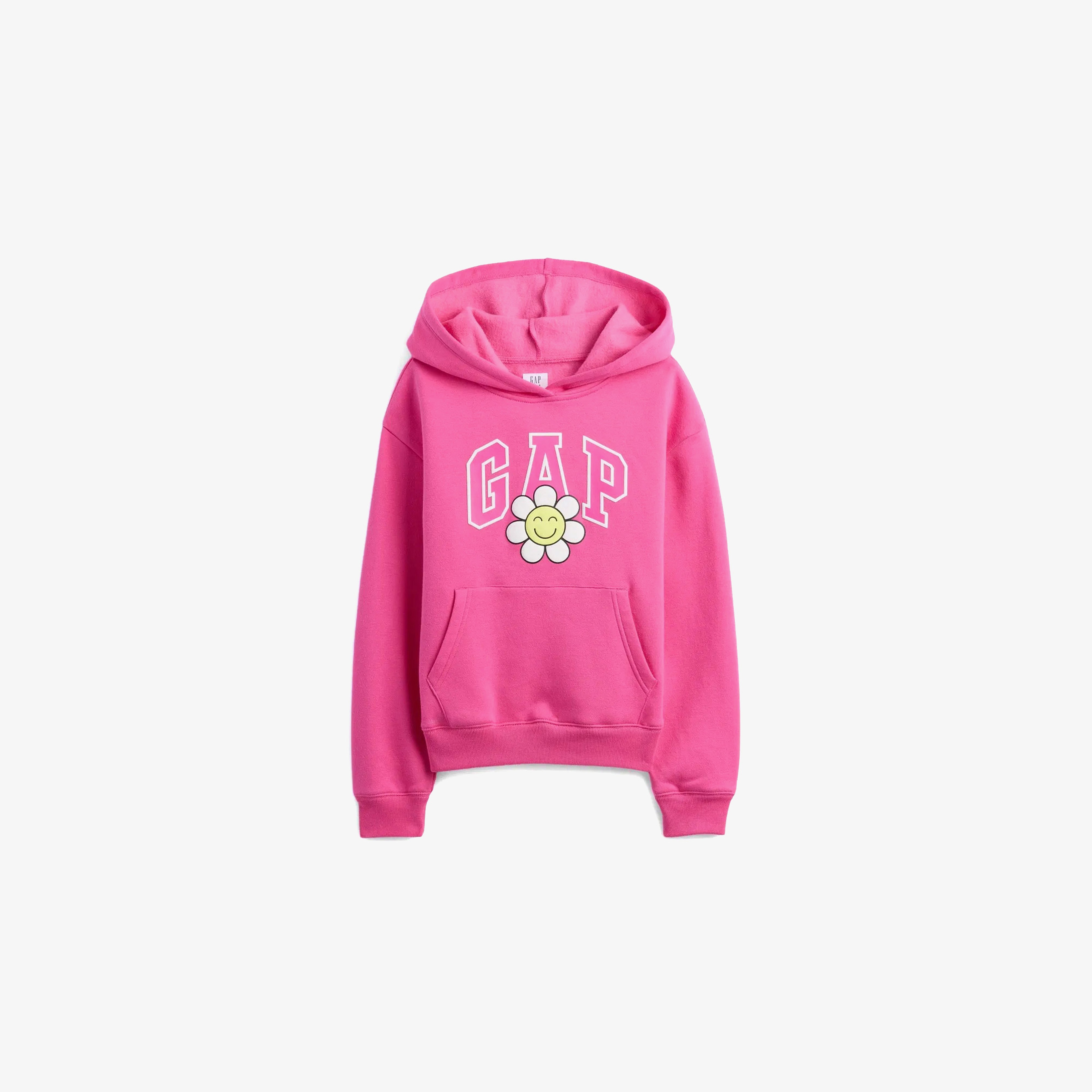 Gap Logo Çiçek Desenli Çocuk Pembe Sweatshirt
