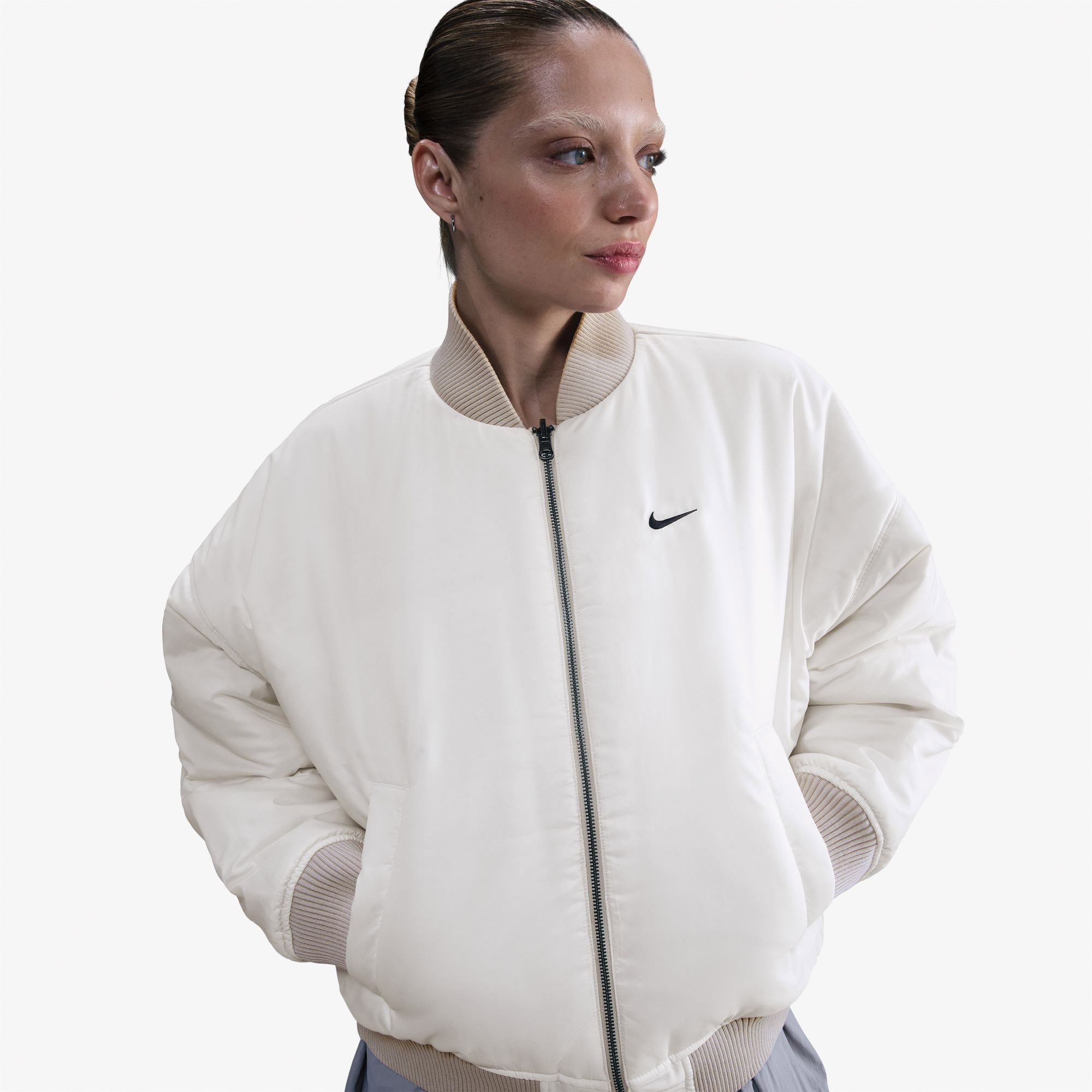 Nike Reversible Bomber Kadın Beyaz Ceket