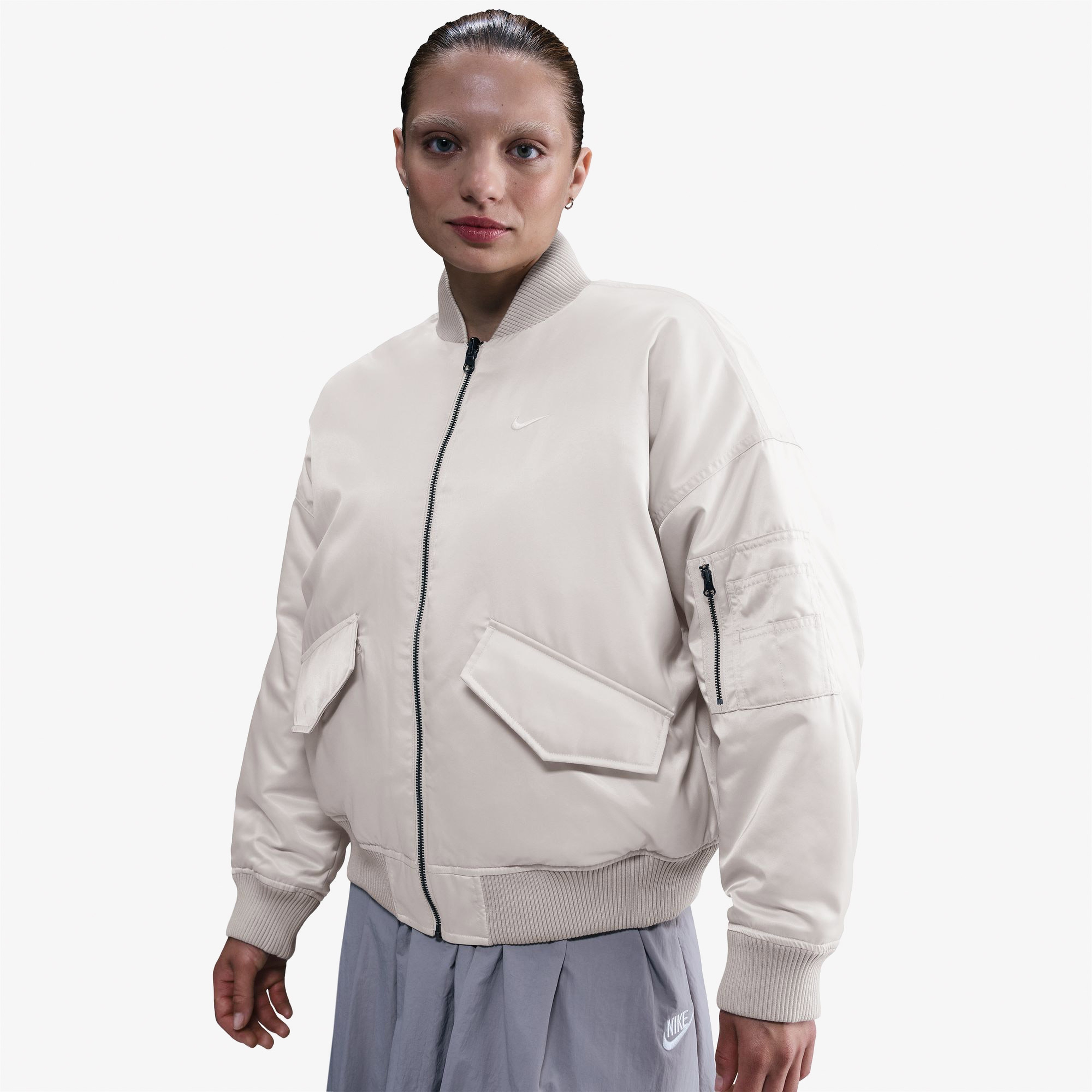 Nike Reversible Bomber Kadın Beyaz Ceket
