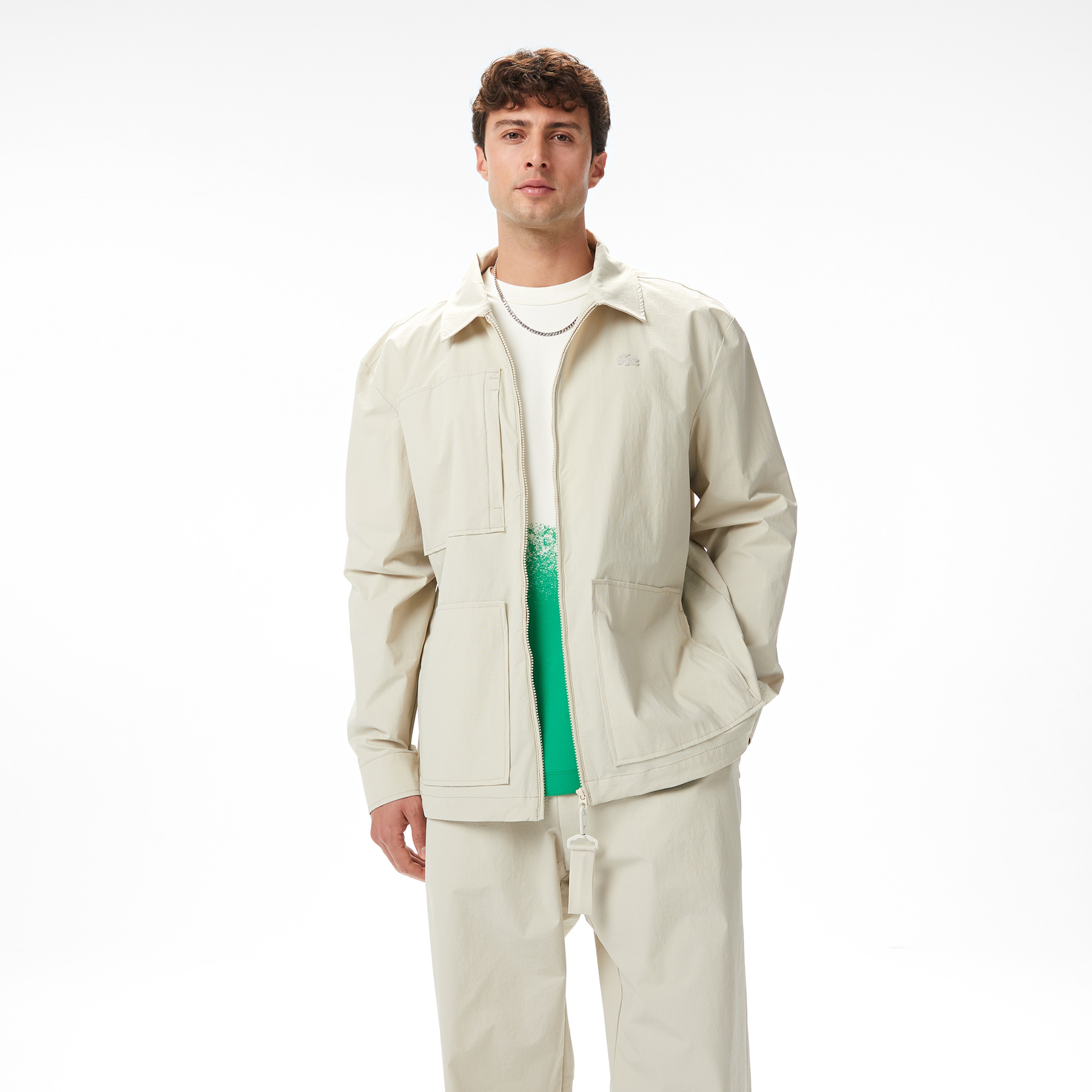 Lacoste x House of SuperStep Regular Fit Erkek Bej Ceket