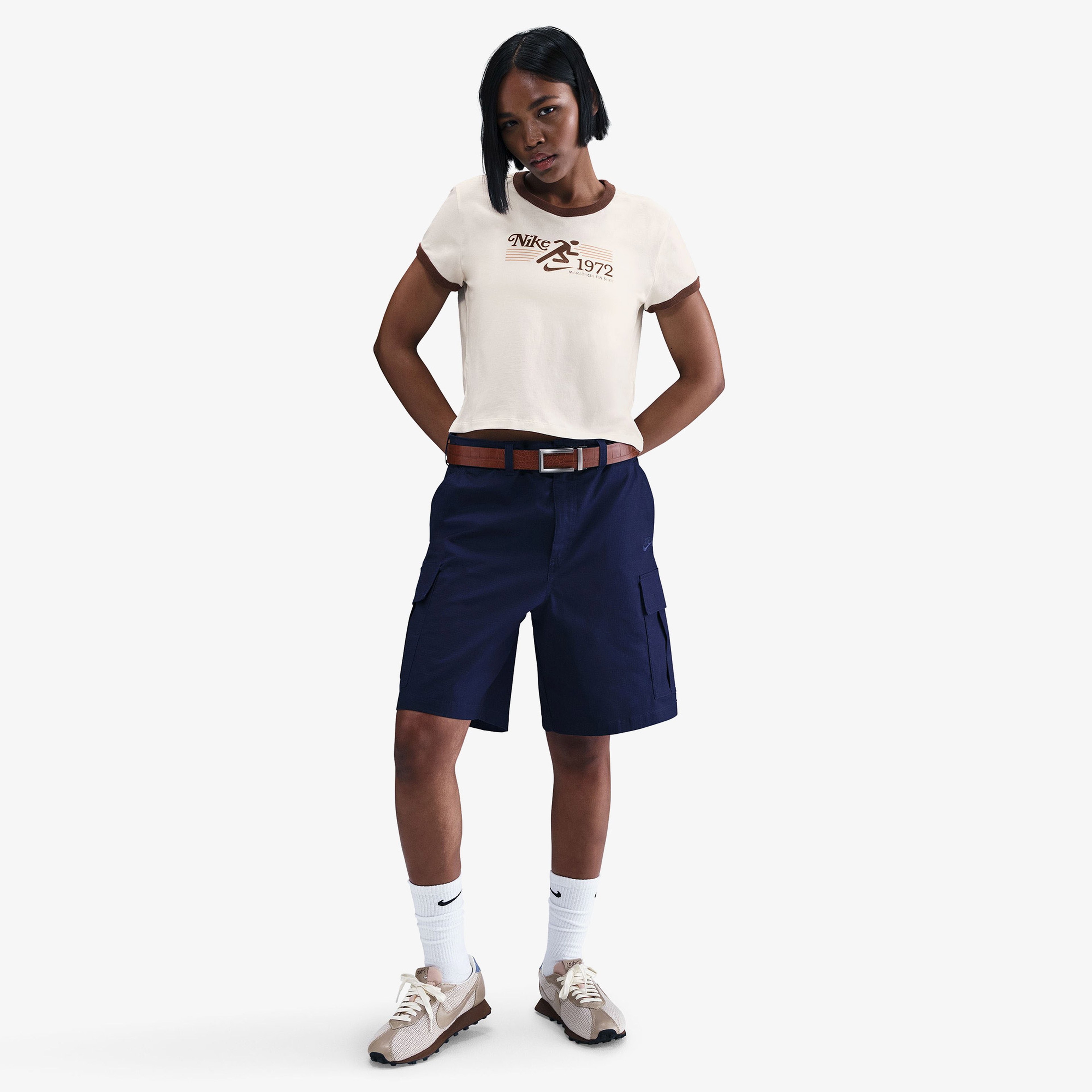 Nike Sportswear Ringer Kadın Bej T-Shirt