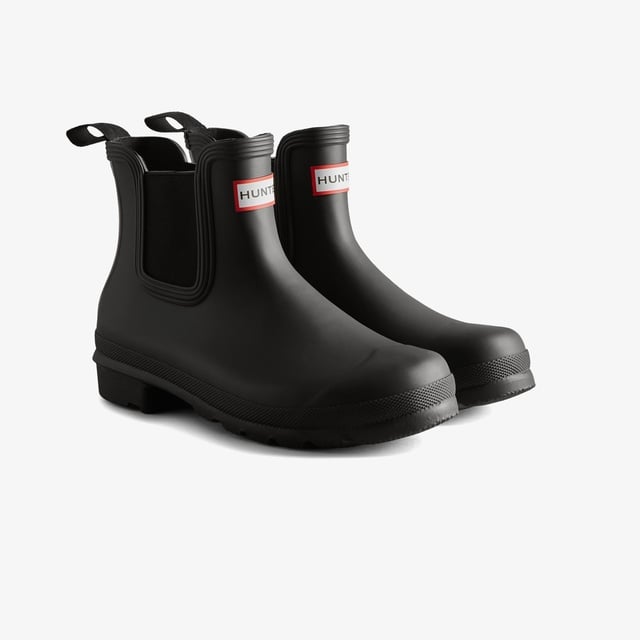 Hunter Hunter Originals Chelsea Tri Colour Logo Kadın Siyah Bot Occasion'da! Siyah - 3. görsel