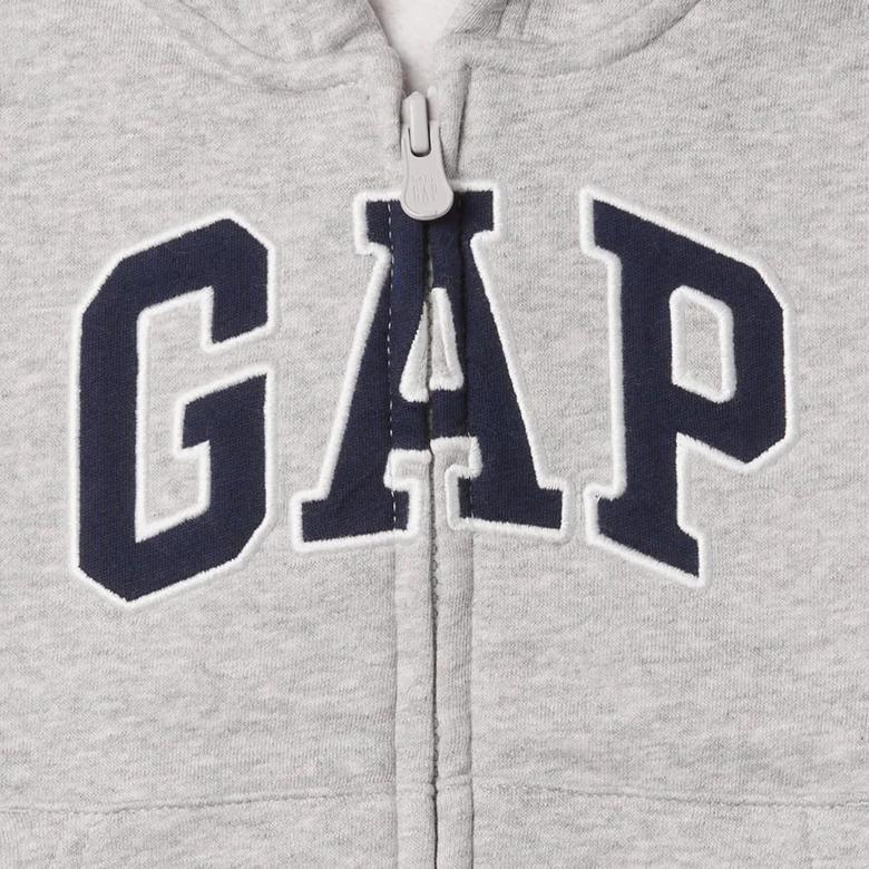 Gap Relaxed Logo Fermuarlı Çocuk Gri Sweatshirt