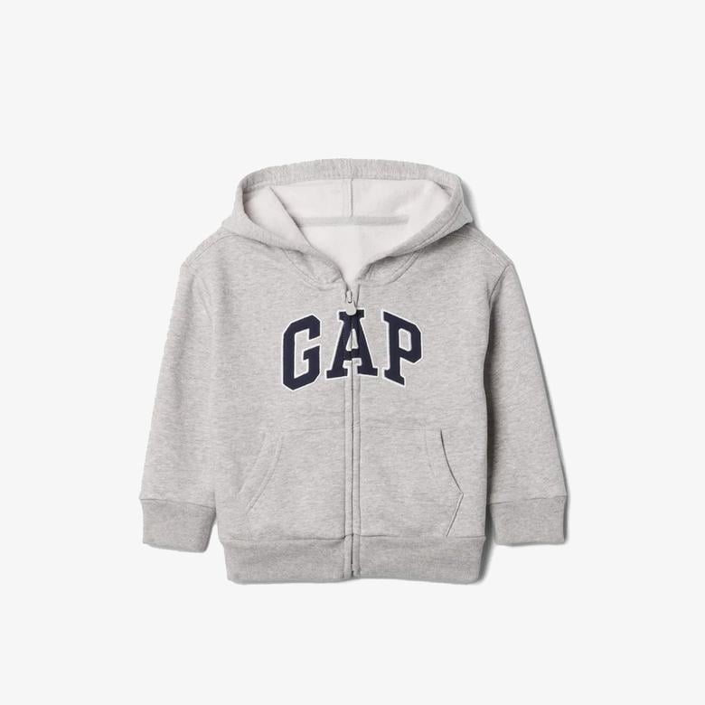 Gap Relaxed Logo Fermuarlı Çocuk Gri Sweatshirt
