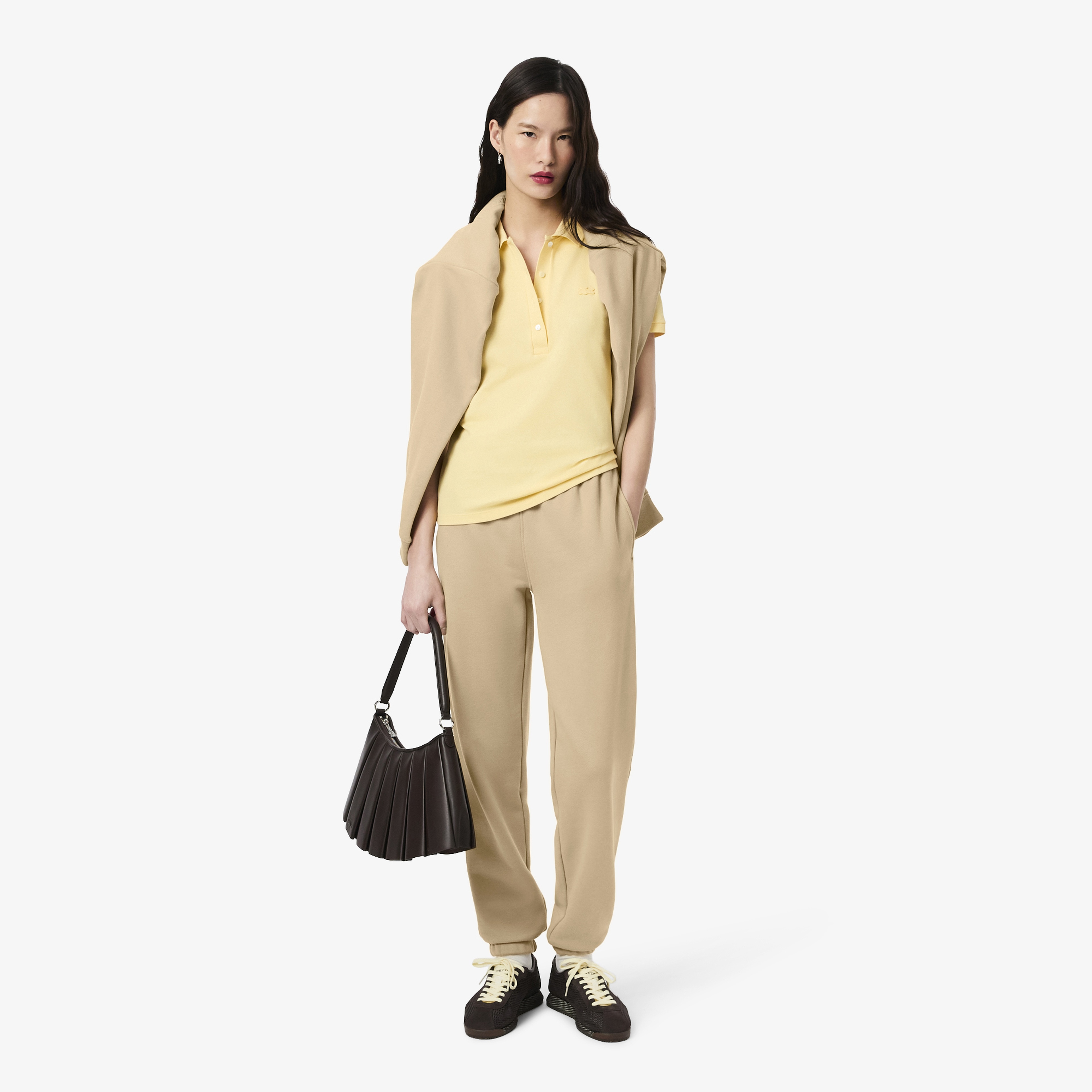 Lacoste Embossed Logo Kadın Bej Eşofman Altı