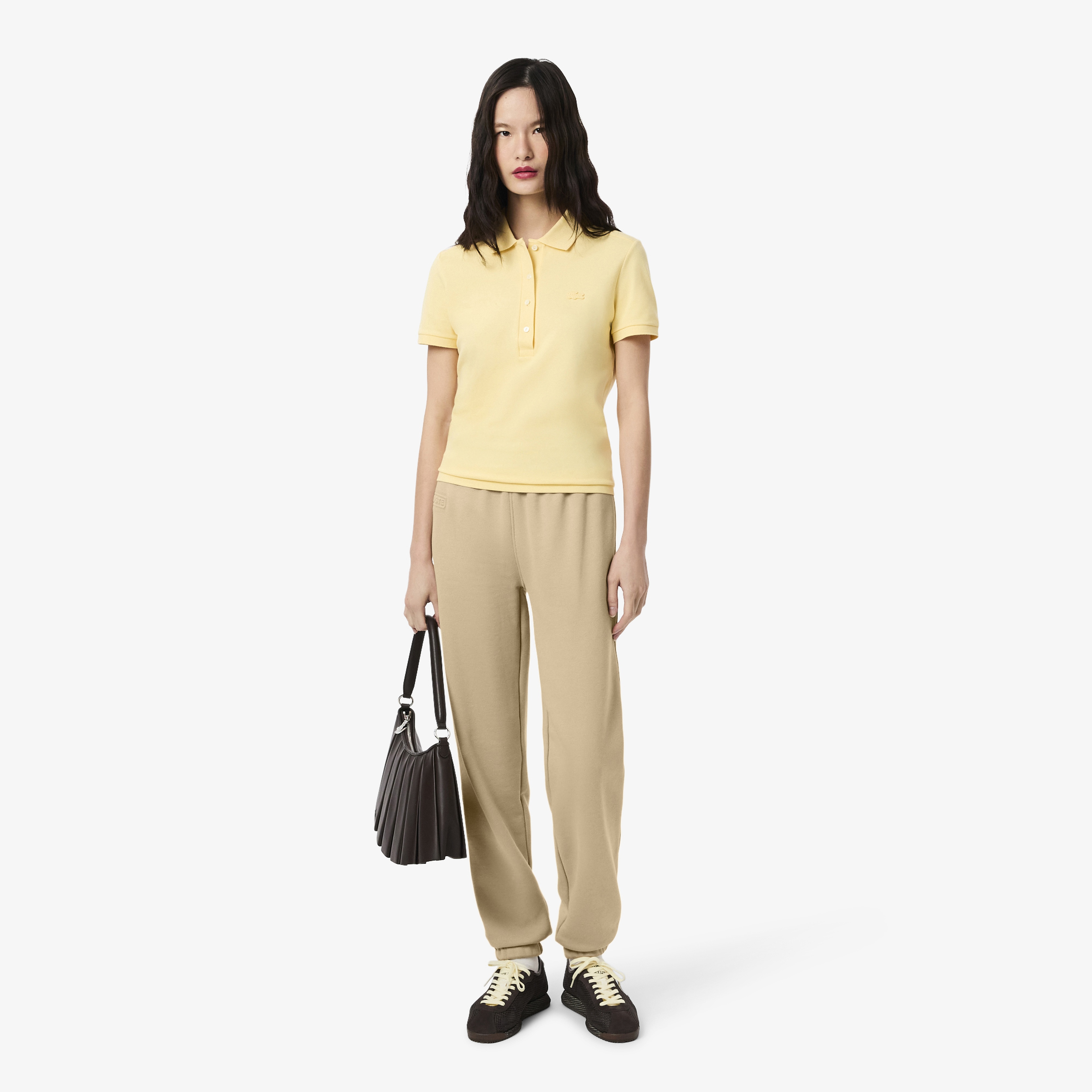 Lacoste Embossed Logo Kadın Bej Eşofman Altı