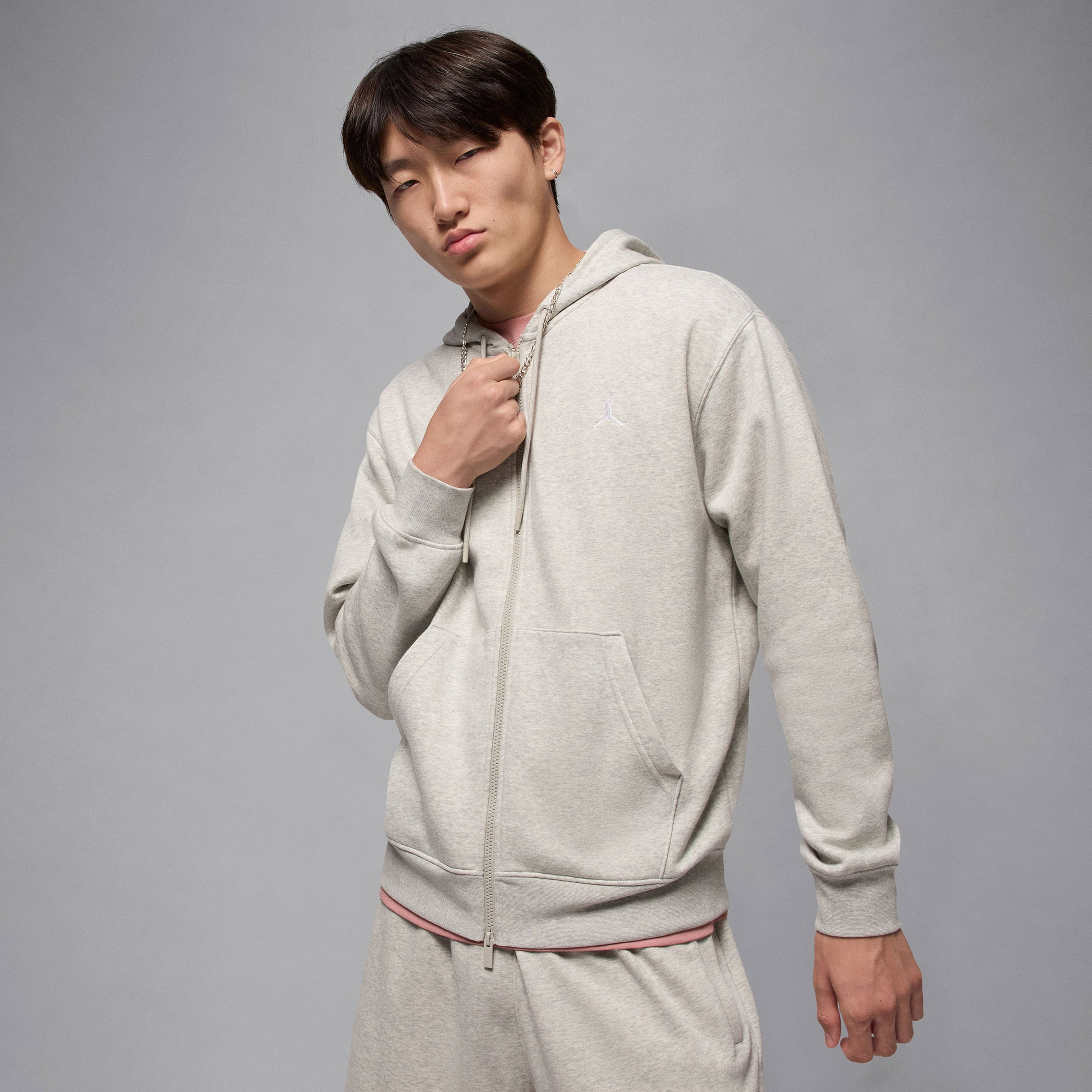 Jordan Brooklyn Fleece Erkek Gri Hoodie