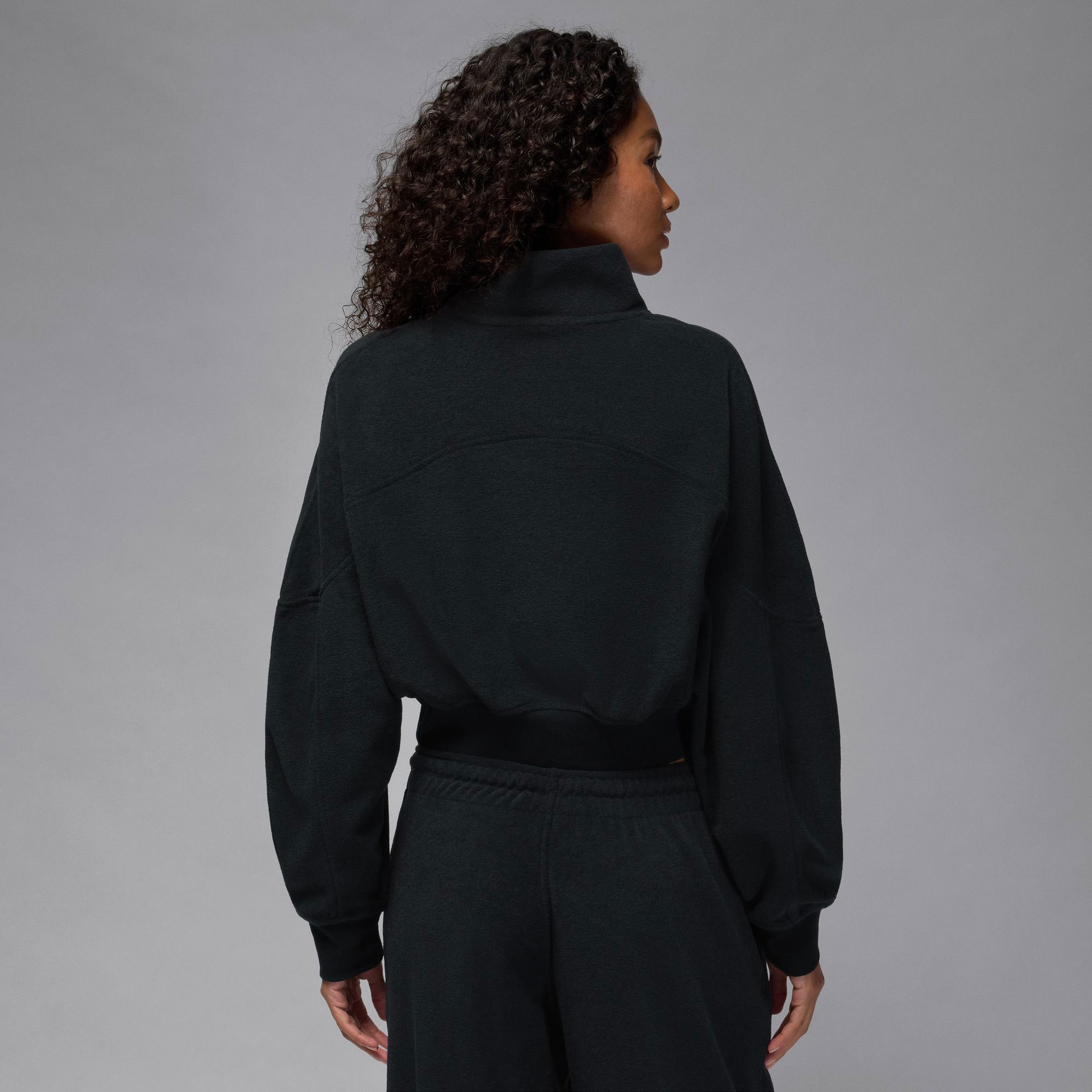 Jordan Fleece Essential Çeyrek Fermuarlı Kadın Siyah Sweatshirt