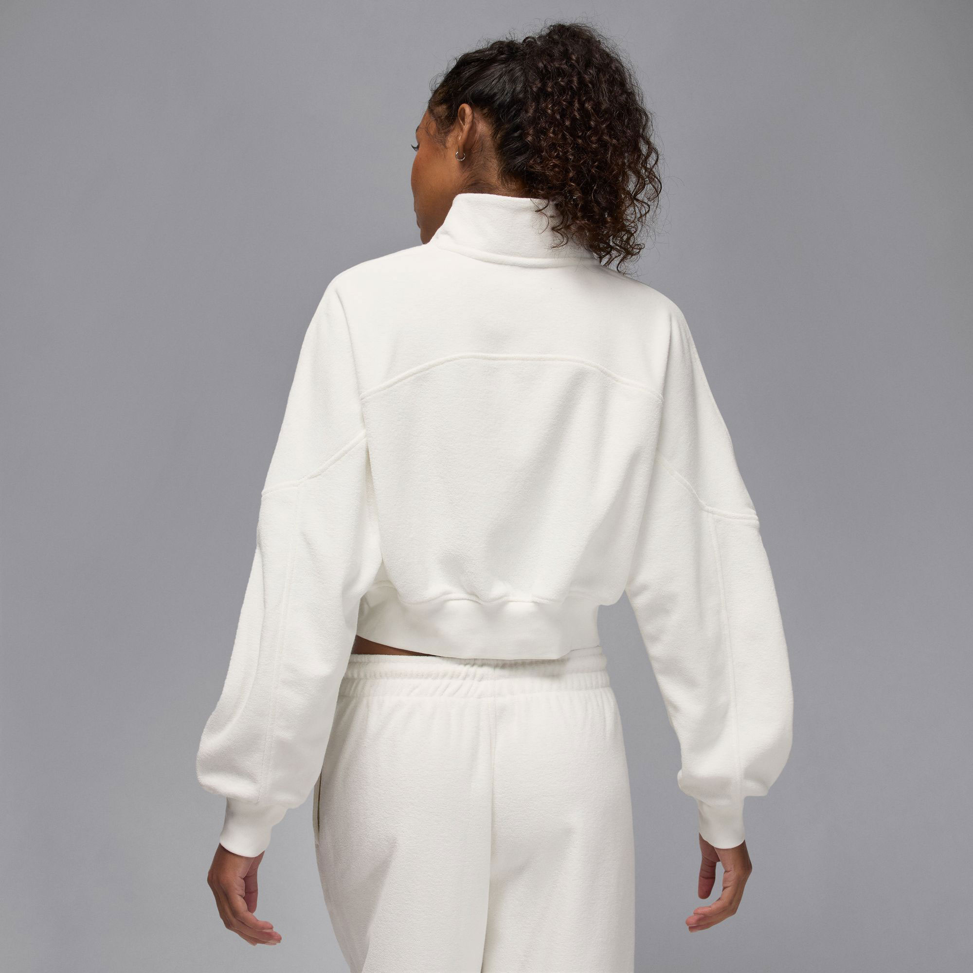 Jordan Fleece Essential Çeyrek Fermuarlı Kadın Beyaz Sweatshirt