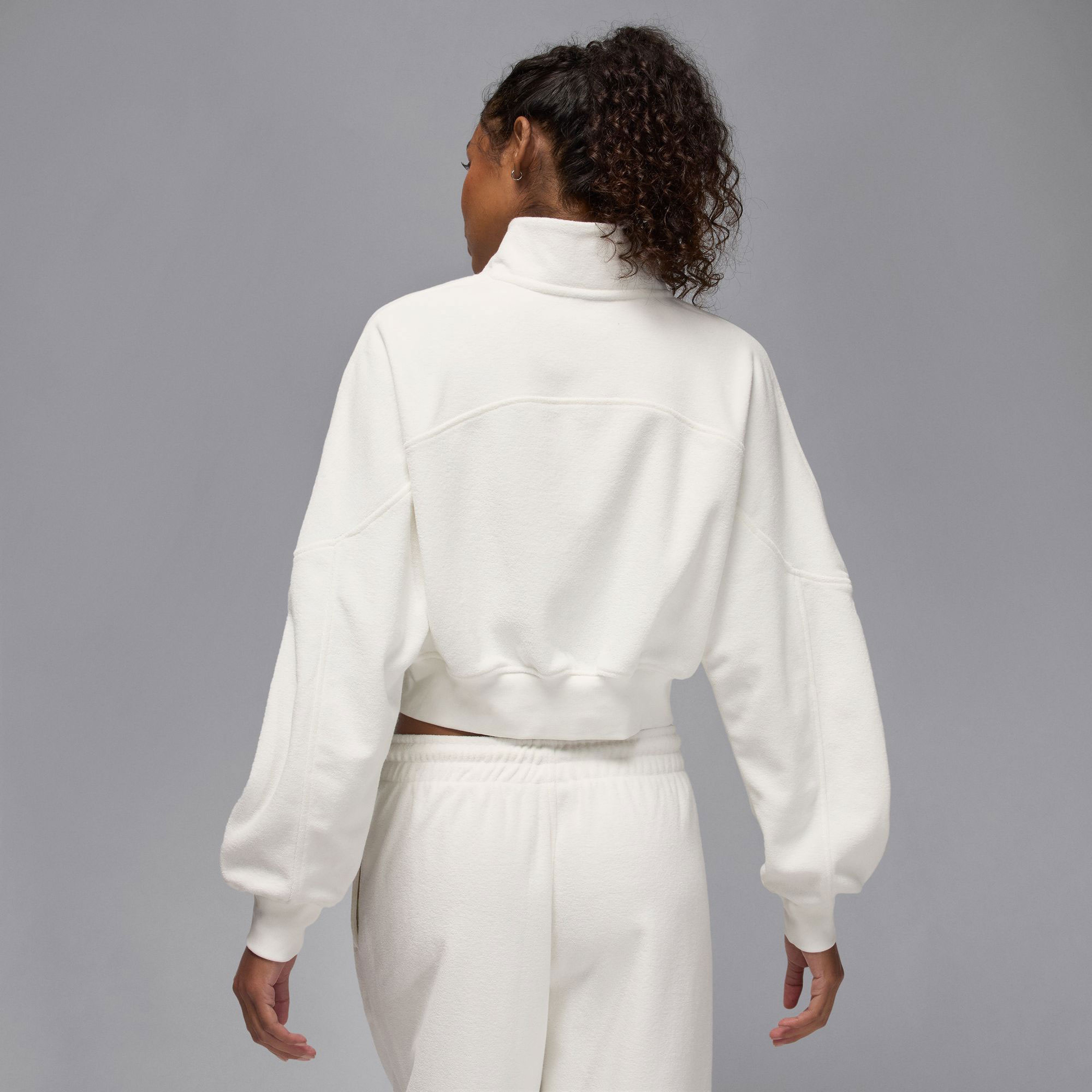 Jordan Fleece Essential Çeyrek Fermuarlı Kadın Beyaz Sweatshirt