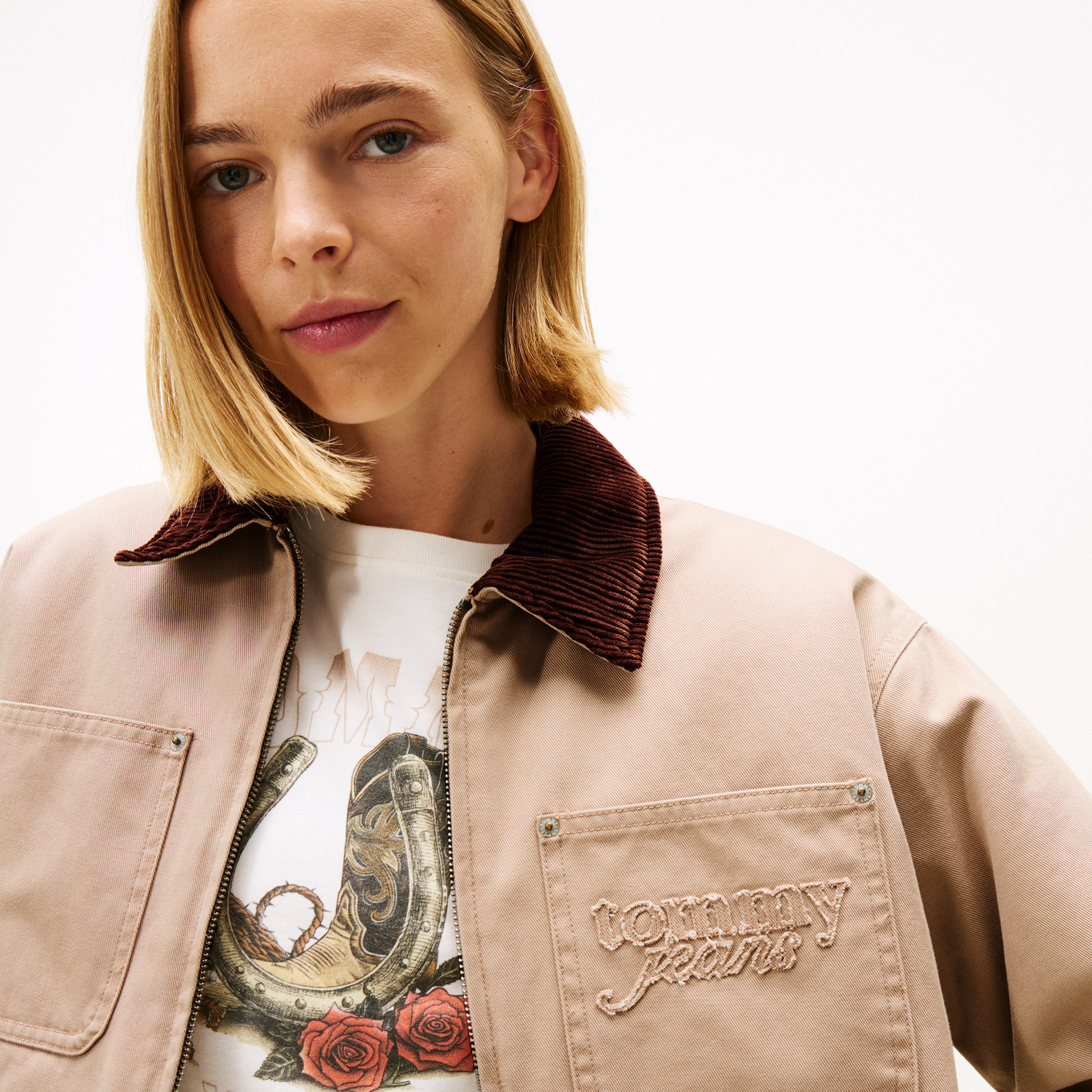 Tommy Hilfiger Padded Cropped Puffer Kadın Kahverengi Ceket