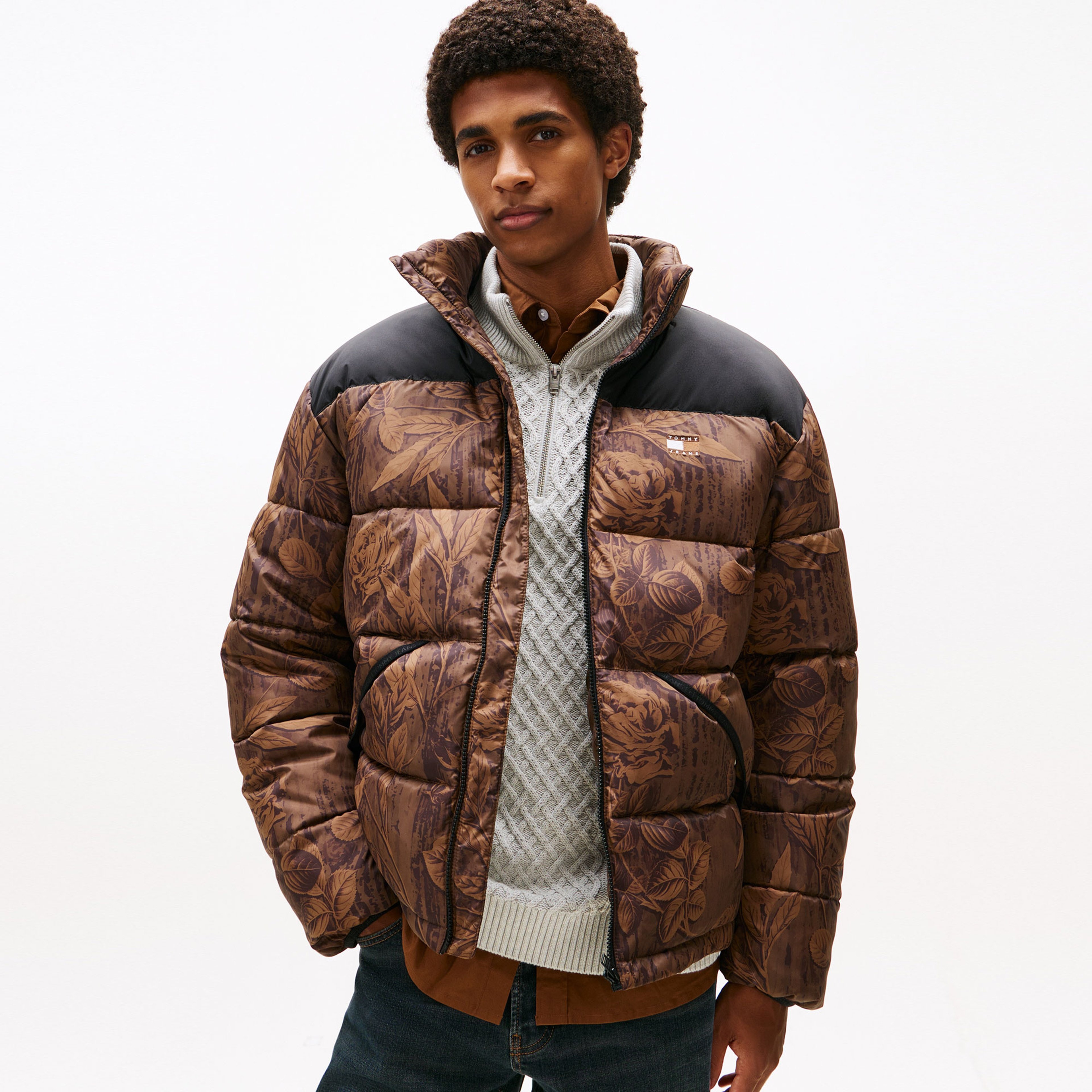 Tommy Hilfiger Jeans Vail Puffer Erkek Kahverengi Mont
