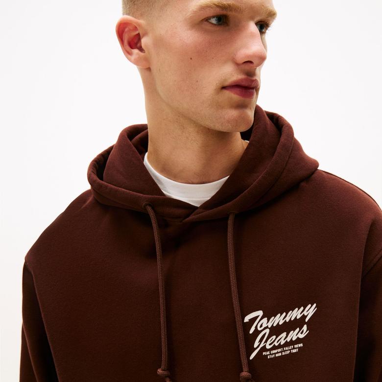 Tommy Hilfiger Relax Vovelty Graphic Erkek Kahverengi Sweatshirt