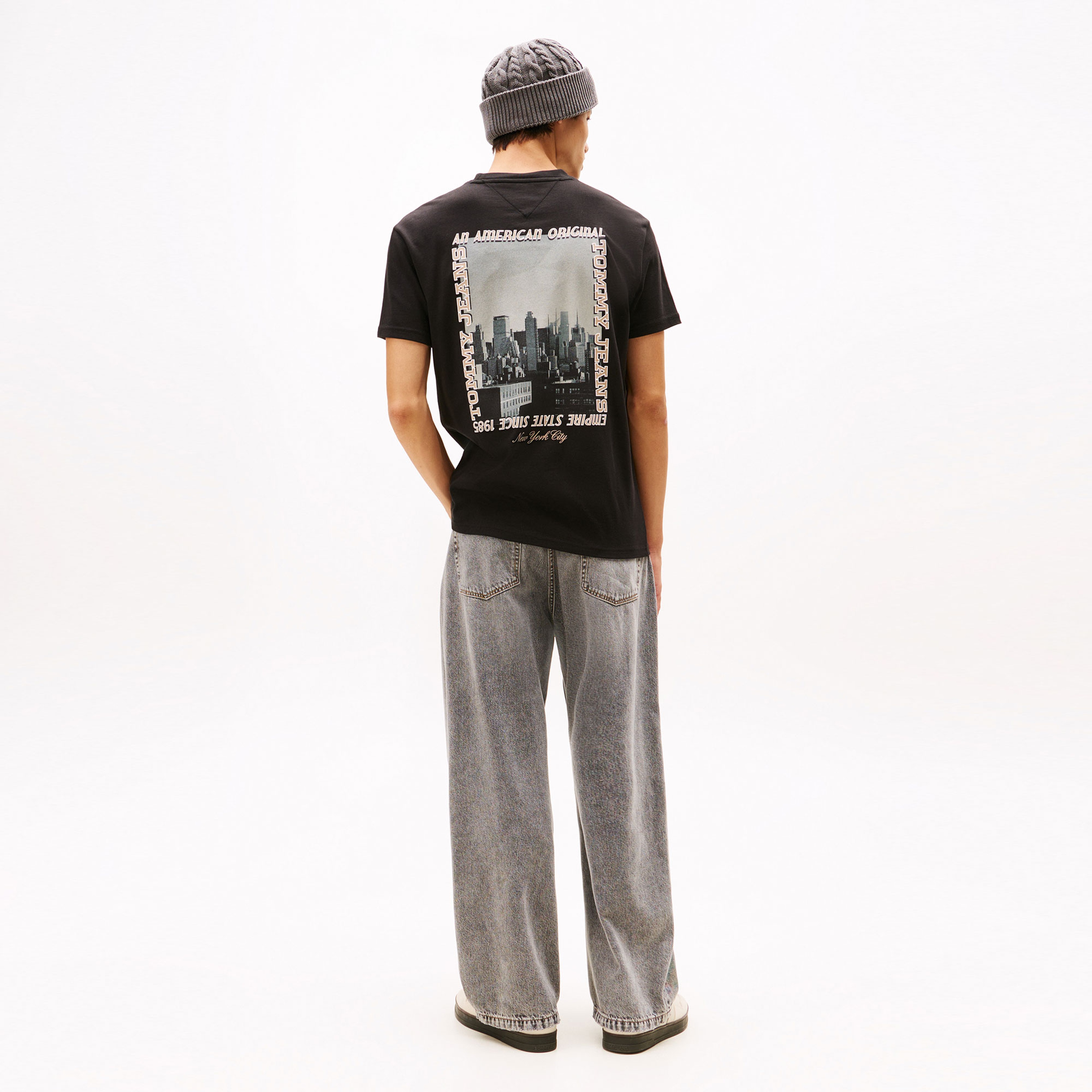 Tommy Hilfiger Regular Photo Erkek Siyah T-Shirt