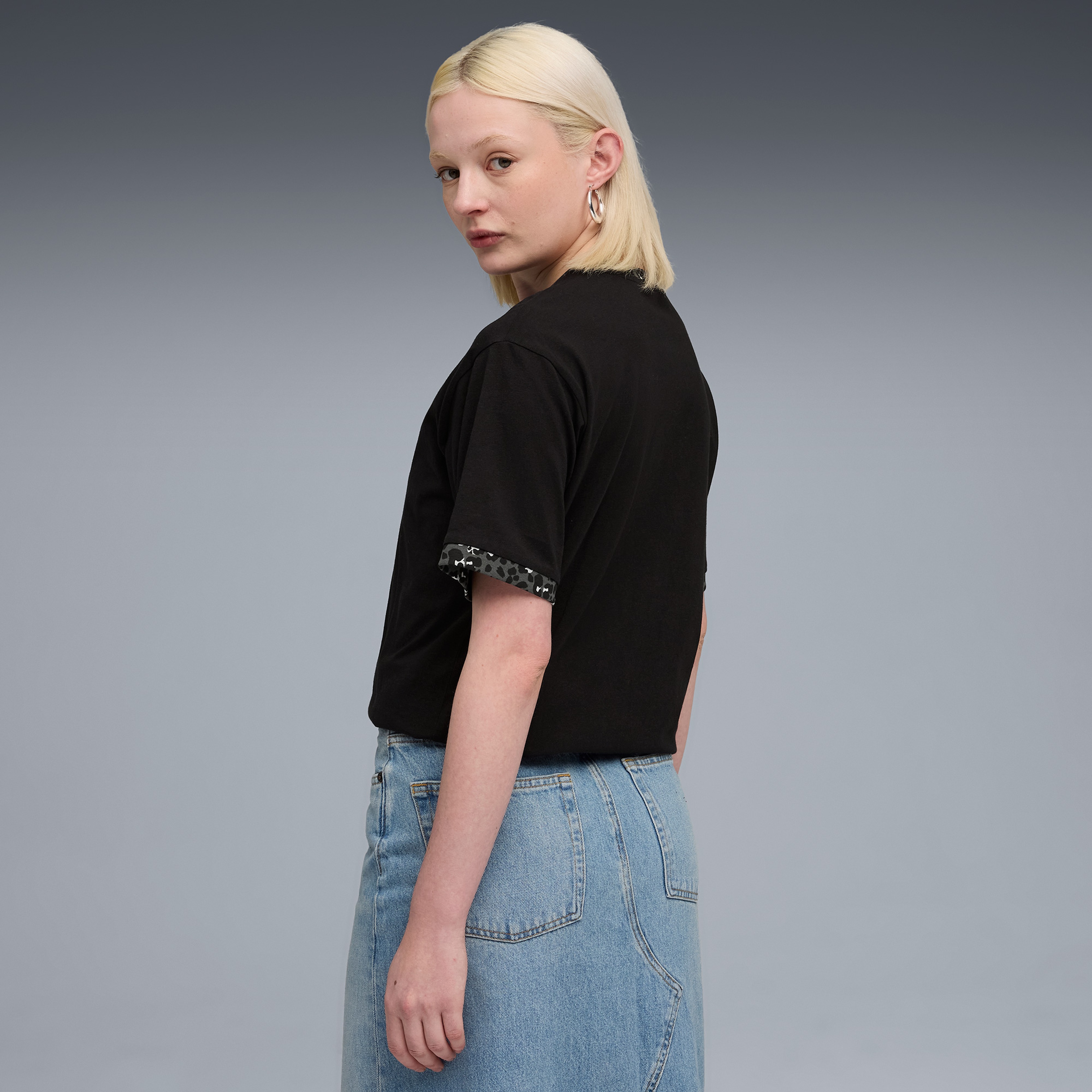 Puma Essentials Animal Print Kadın Siyah T-Shirt