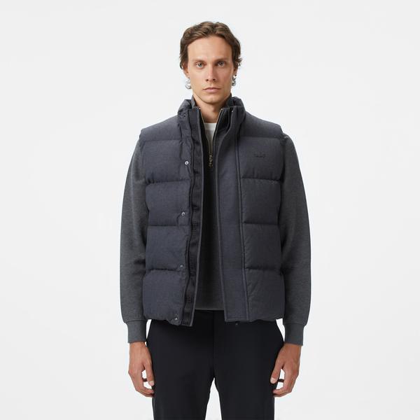 Lacoste Erkek Relaxed Fit Dik Yaka Koyu Gri Yelek