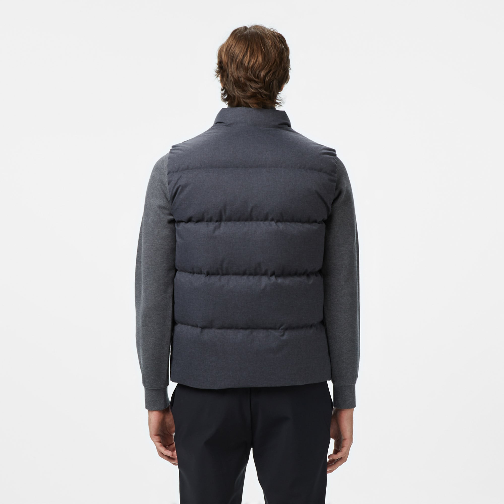 Lacoste Erkek Relaxed Fit Dik Yaka Koyu Gri Yelek