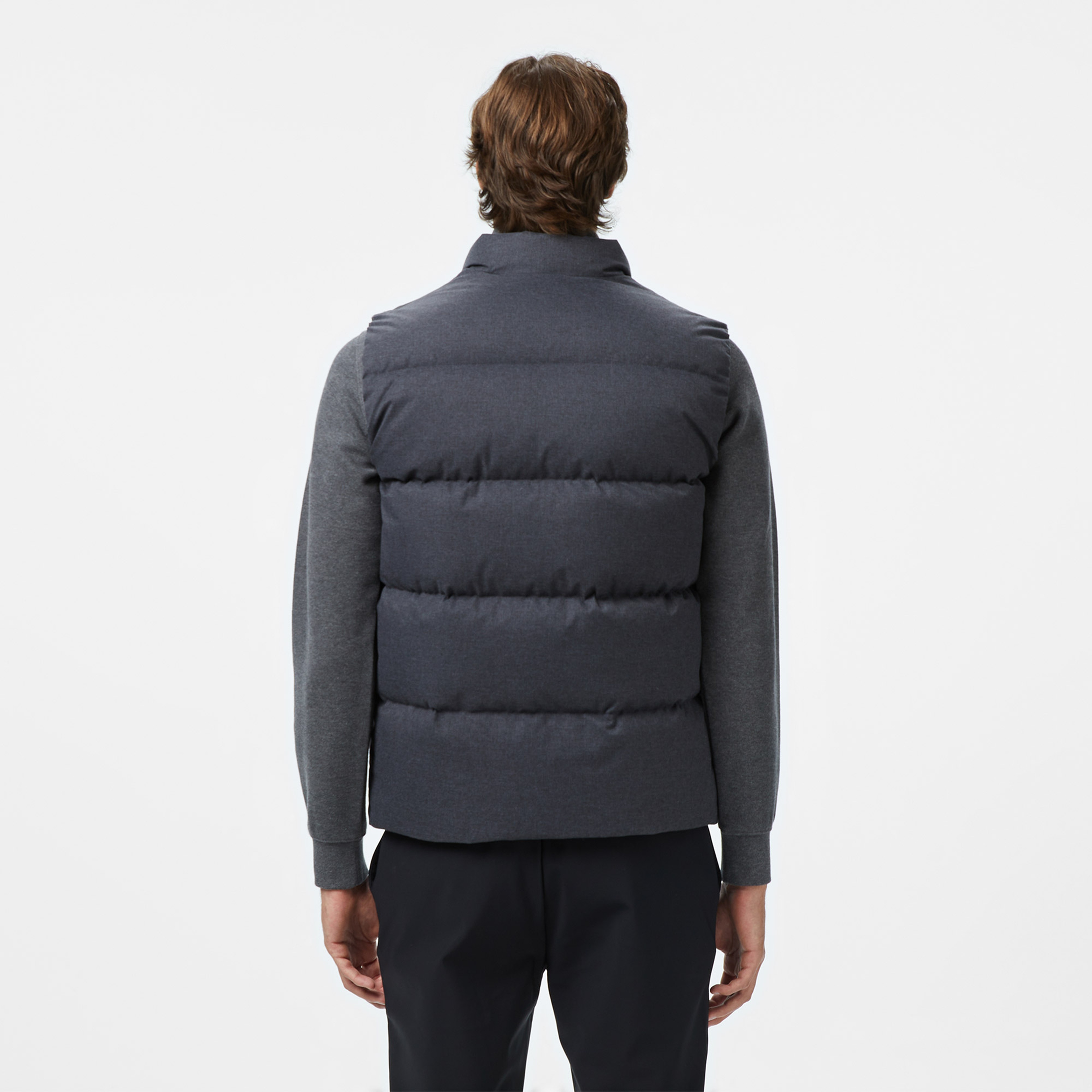 Lacoste Erkek Relaxed Fit Dik Yaka Koyu Gri Yelek