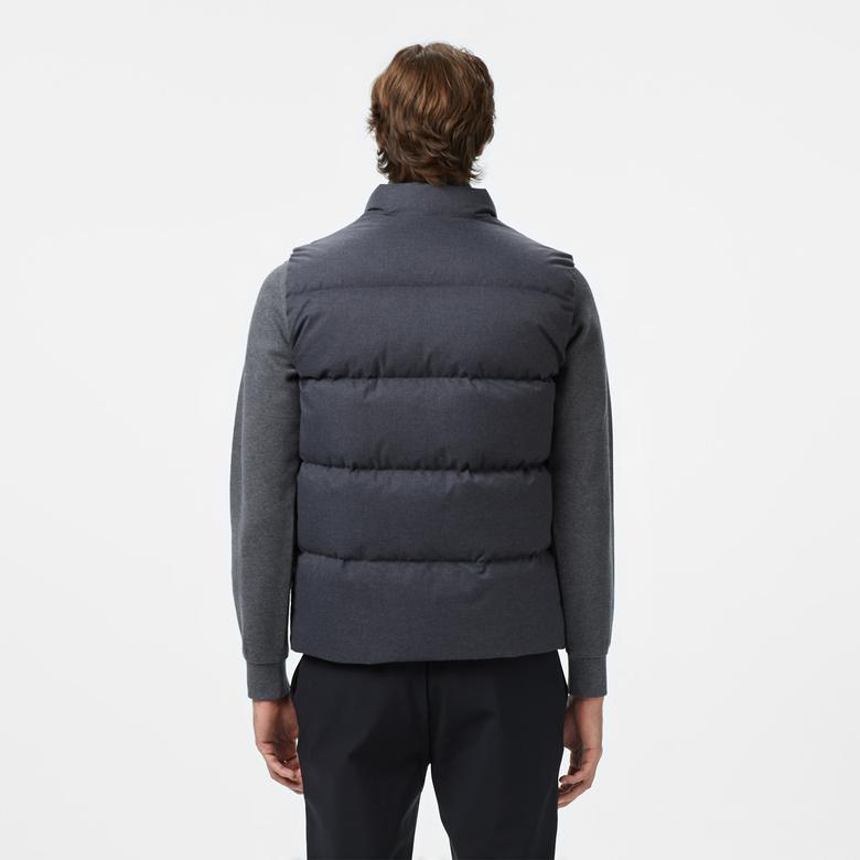 Lacoste Erkek Relaxed Fit Dik Yaka Koyu Gri Yelek