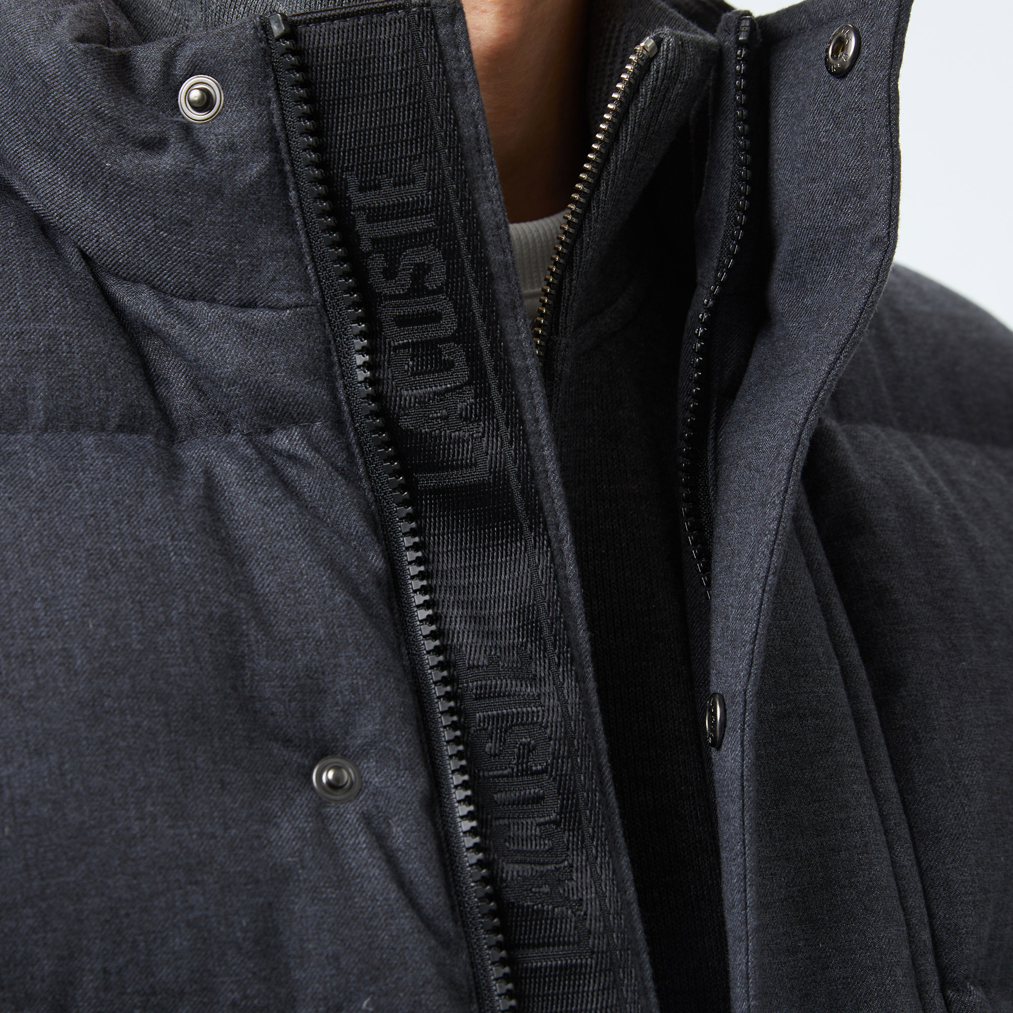 Lacoste Erkek Relaxed Fit Dik Yaka Koyu Gri Yelek