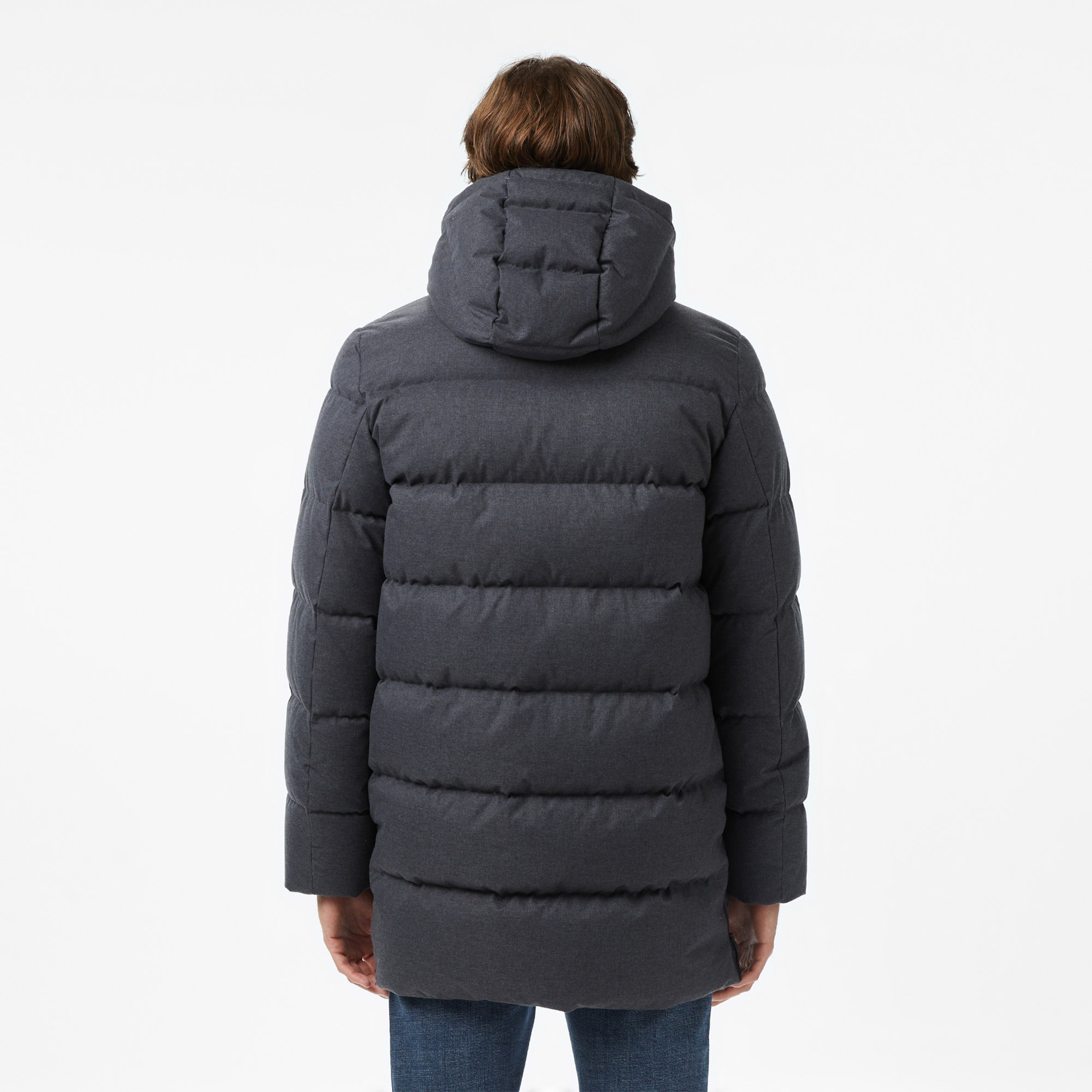 Lacoste Erkek Kapüşonlu Koyu Gri Mont