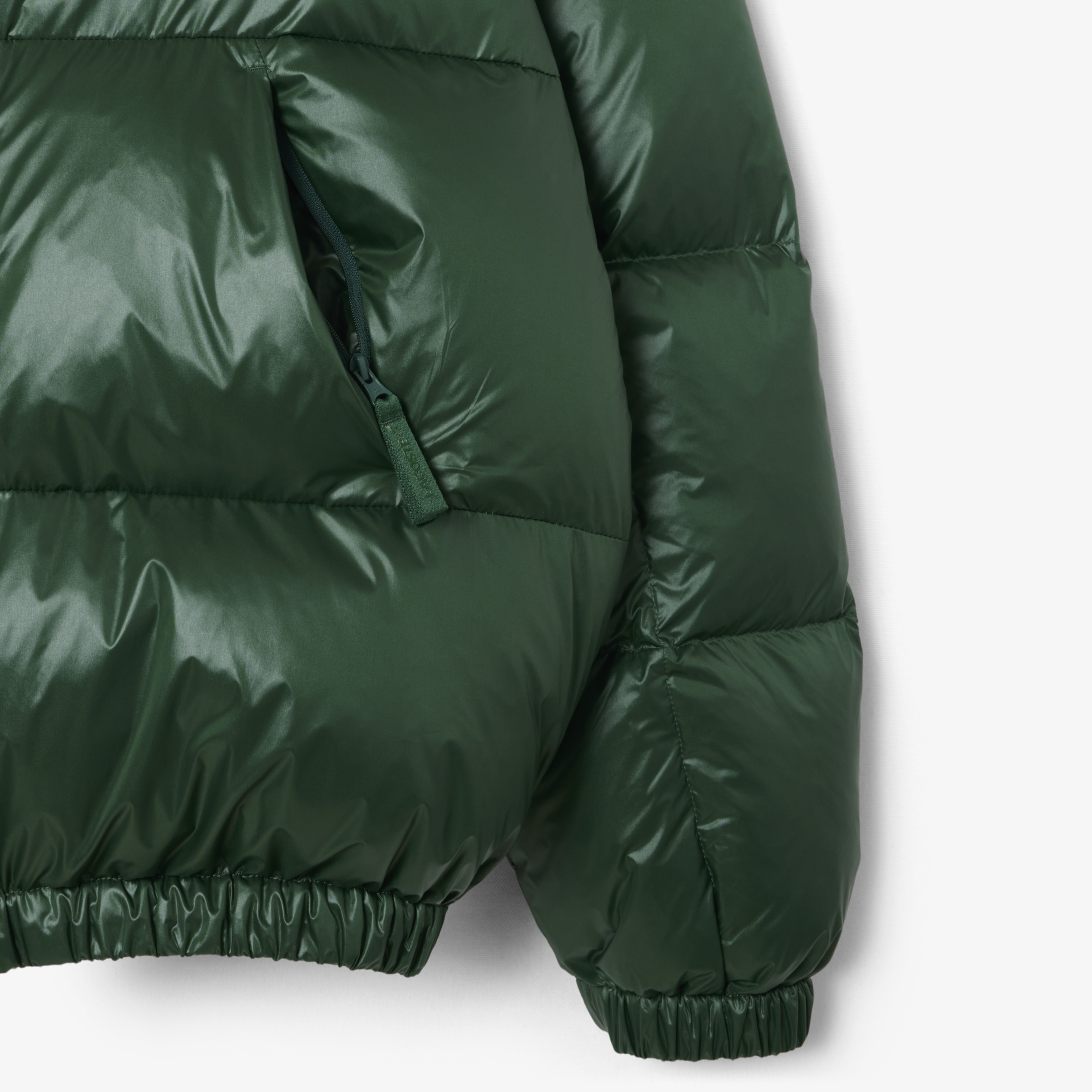 Erkek Relaxed Fit Kapüşonlu Yeşil Mont