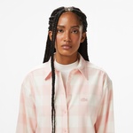 Lacoste Kadın Kareli Pembe Gömlek