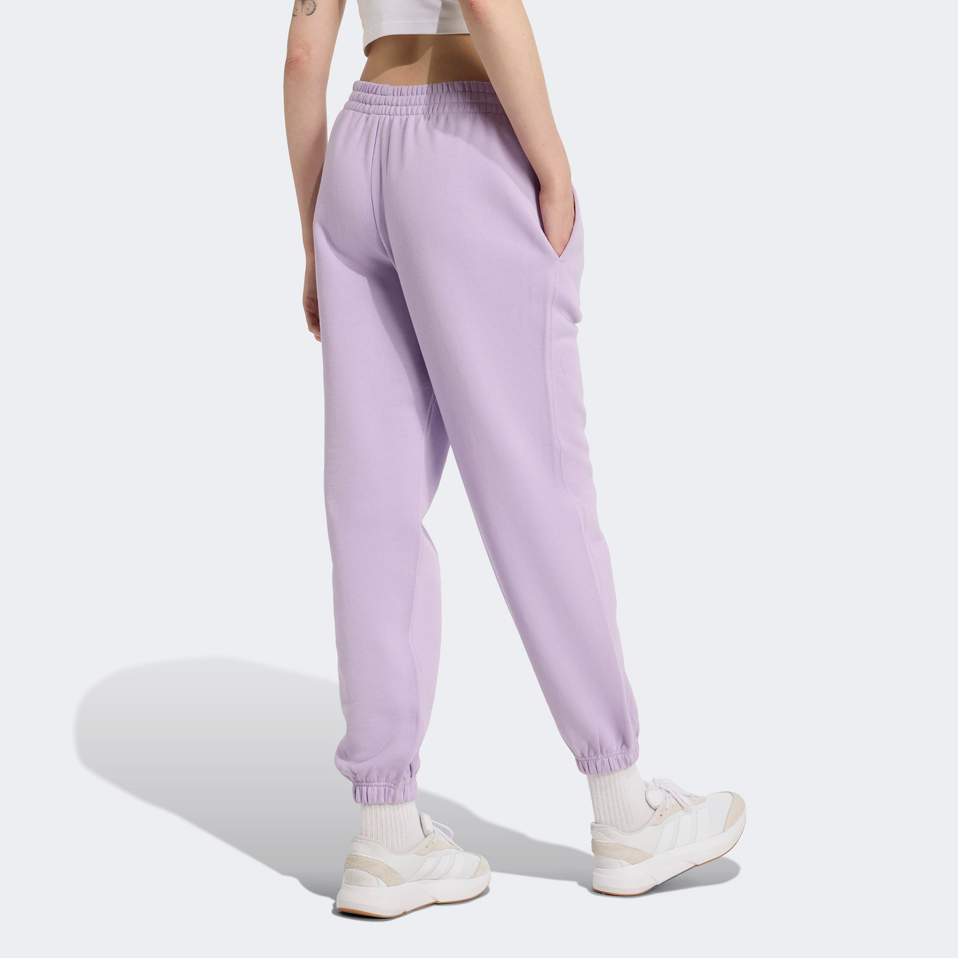adidas All SZN Holiday Glitter Fleece Loose Kadın Lila Eşofman Altı