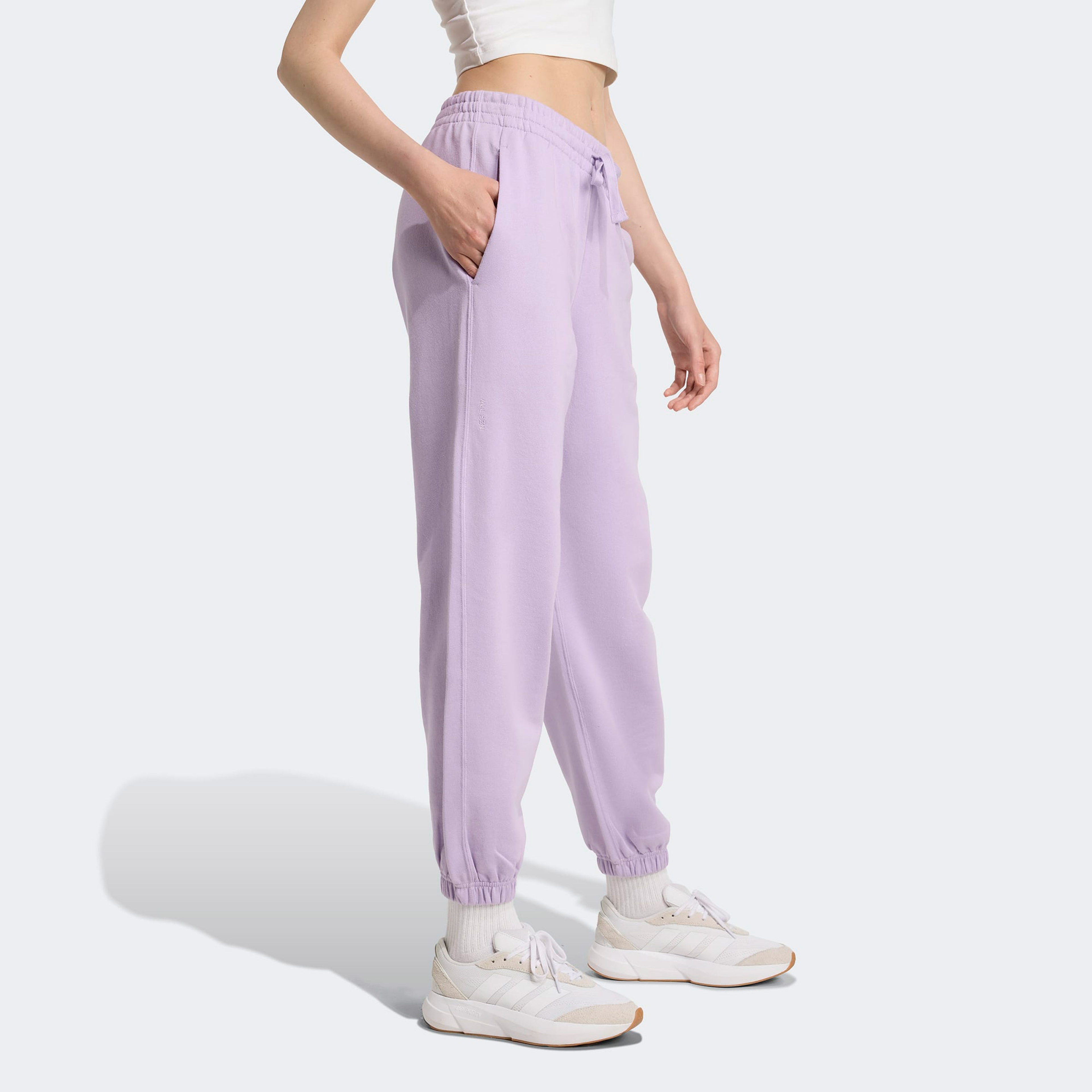 adidas All SZN Holiday Glitter Fleece Loose Kadın Lila Eşofman Altı
