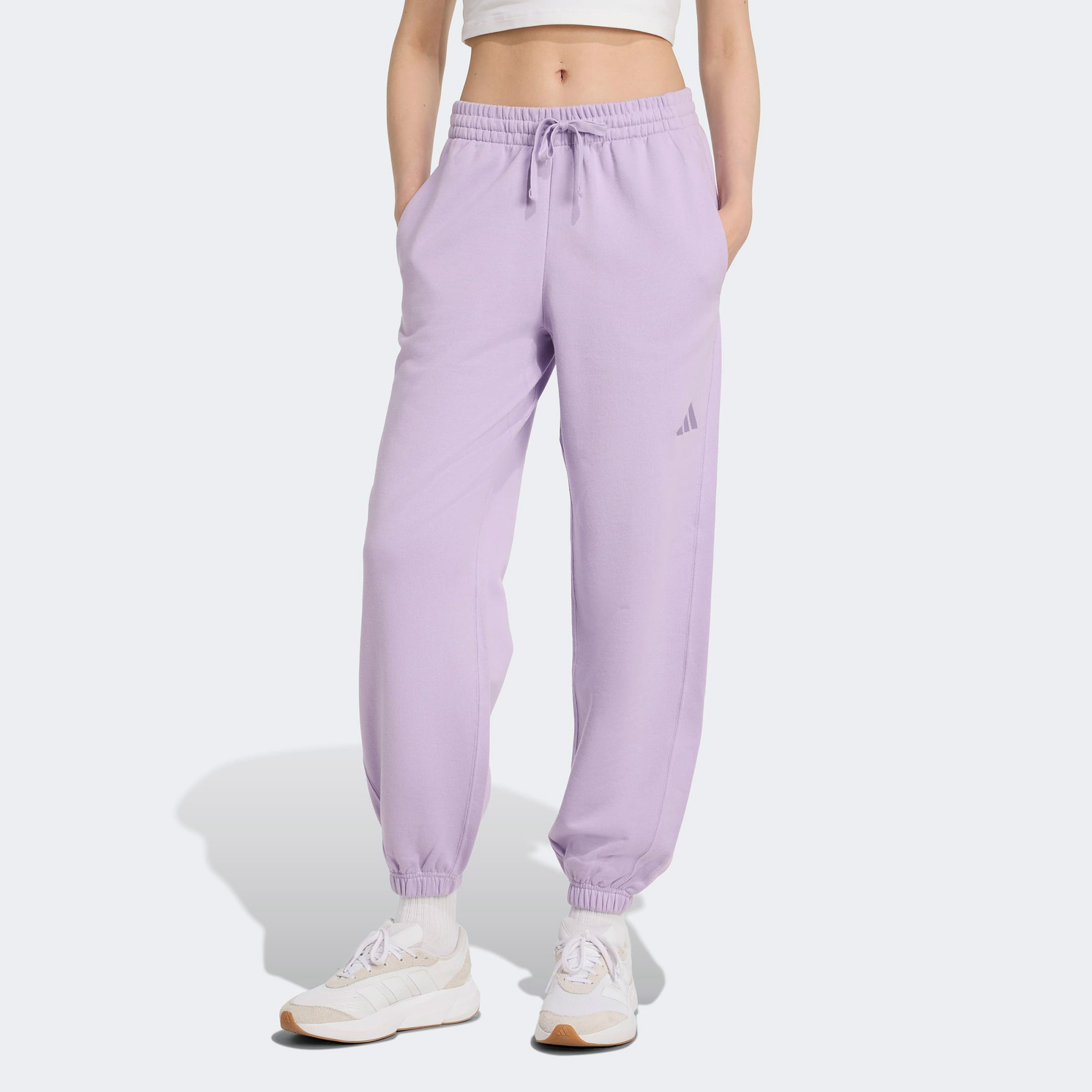 adidas All SZN Holiday Glitter Fleece Loose Kadın Lila Eşofman Altı