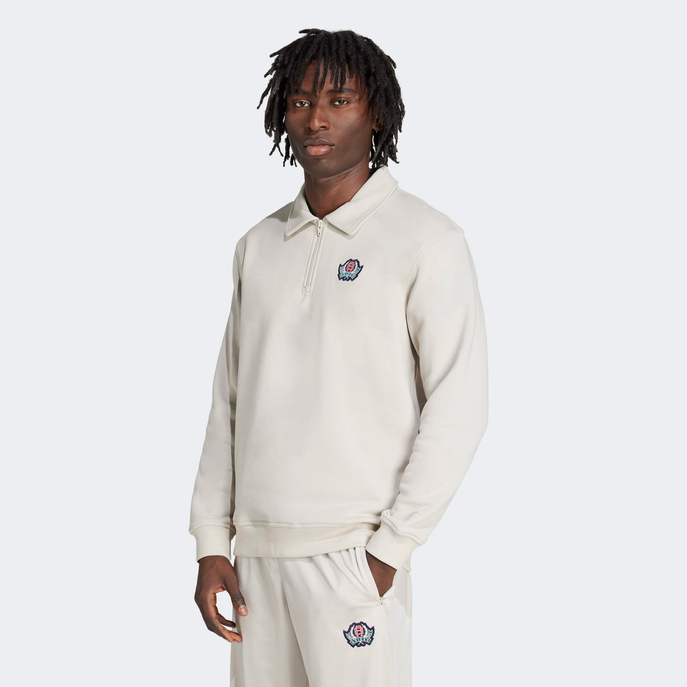 代行 adidas Graphic Half Z Erkek Bej SweatshirtMJX8172| Occasion