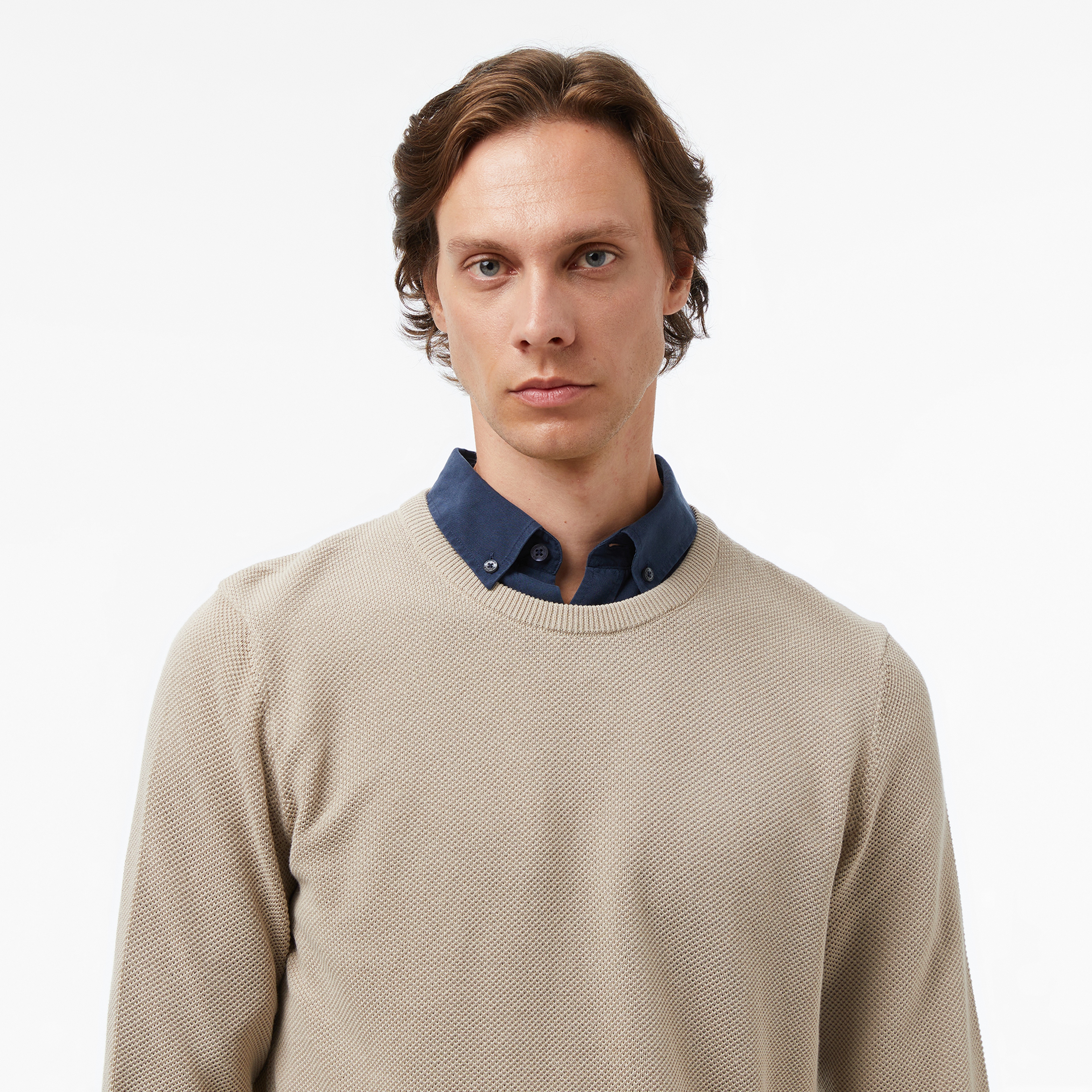 Nautica Erkek Bej Classic Fit Kazak