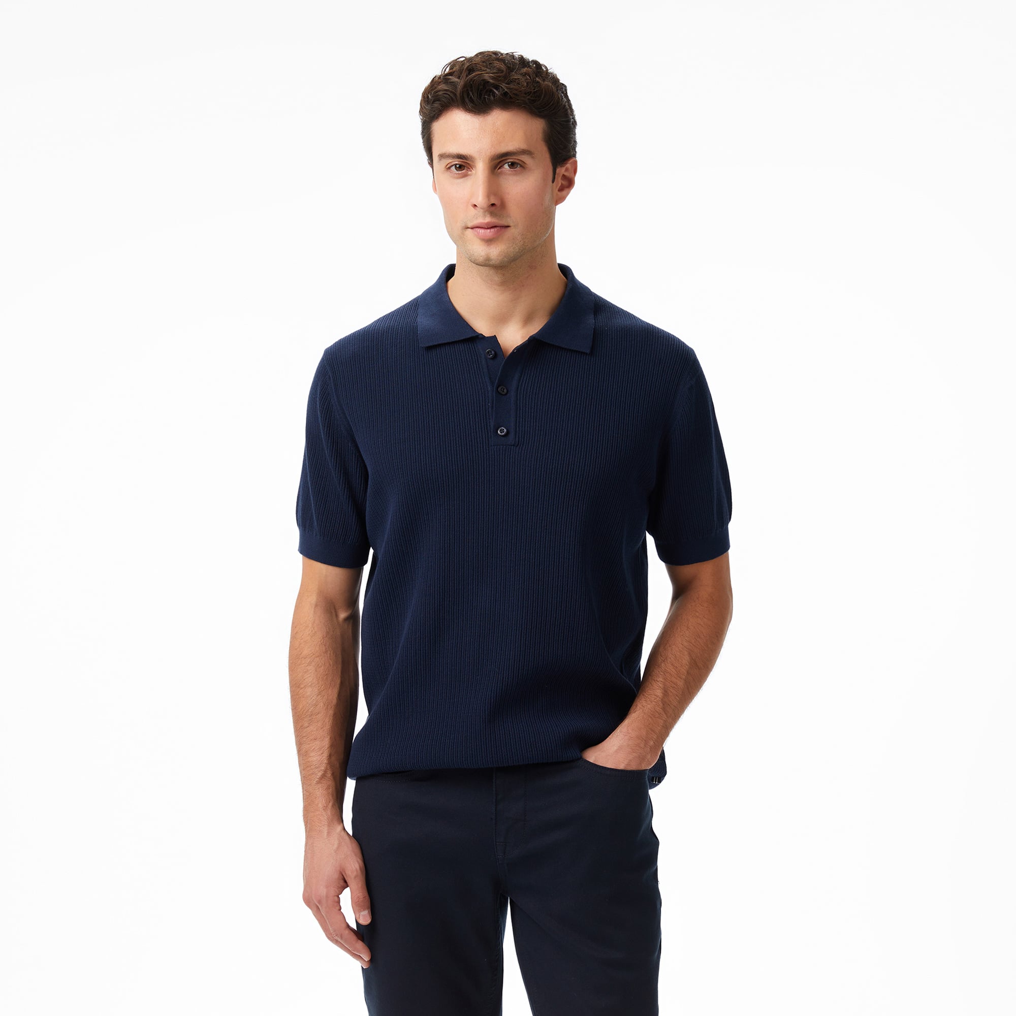 Nautica Erkek Lacivert Regular Fit Kısa Kollu Triko