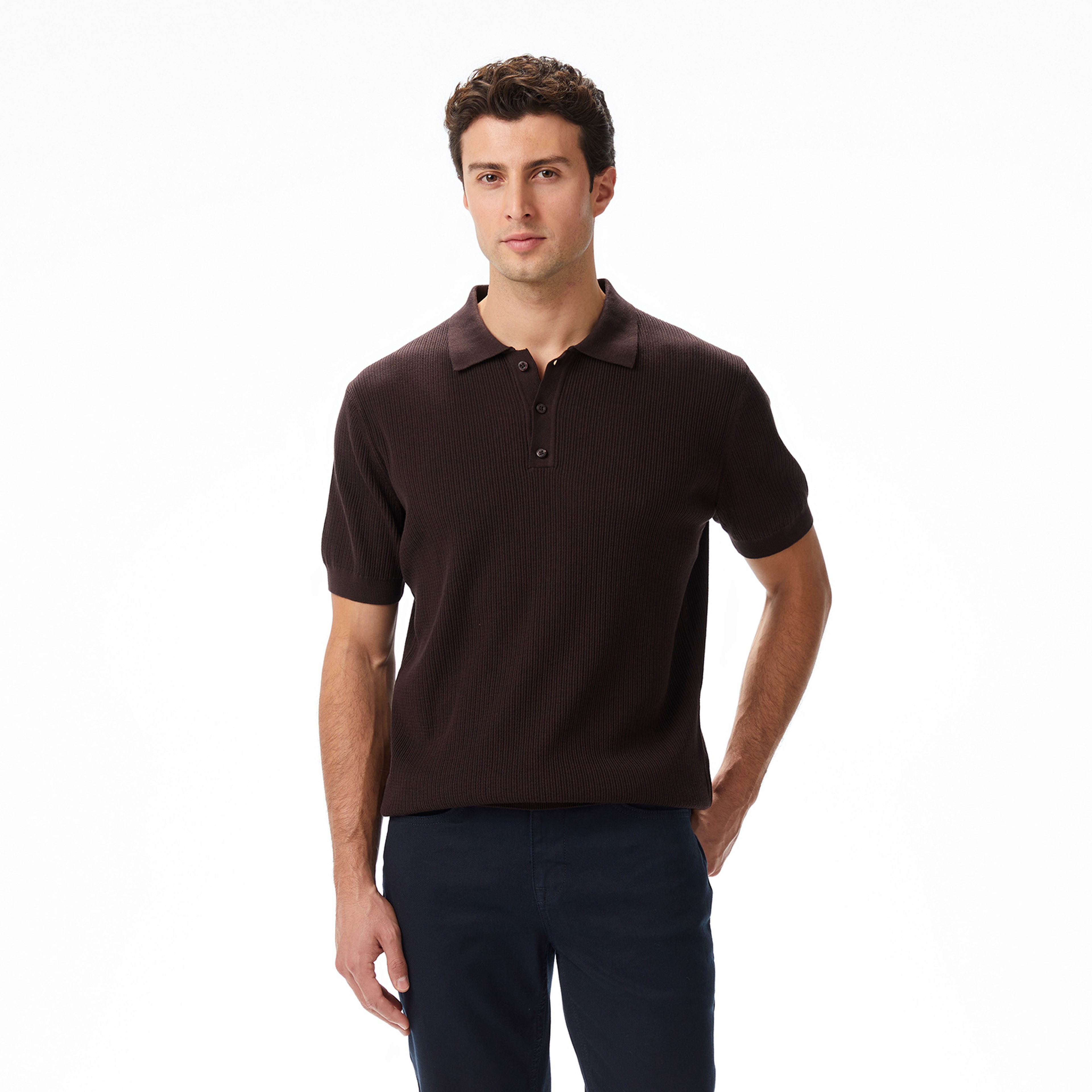 Nautica Erkek Kahverengi Regular Fit Kısa Kollu Triko