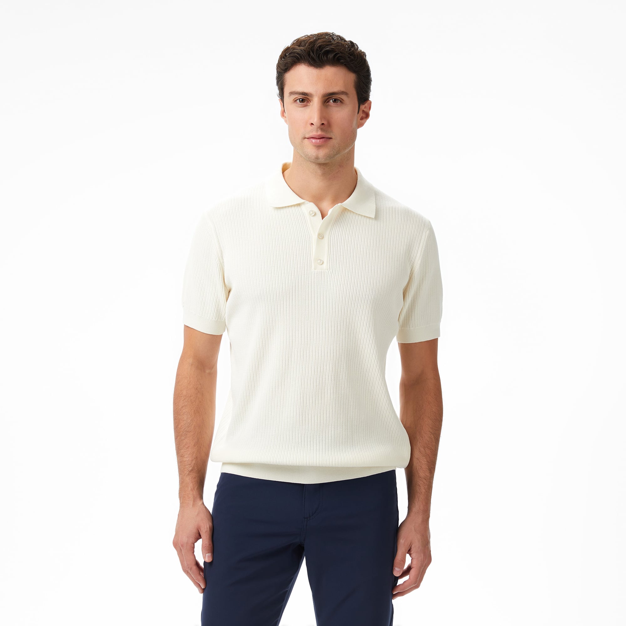 Nautica Erkek Krem Regular Fit Kısa Kollu Triko