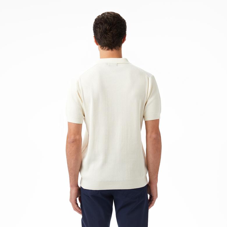 Nautica Erkek Krem Regular Fit Kısa Kollu Triko