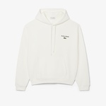 Lacoste Multi Print Fleece Erkek Beyaz Hoodie